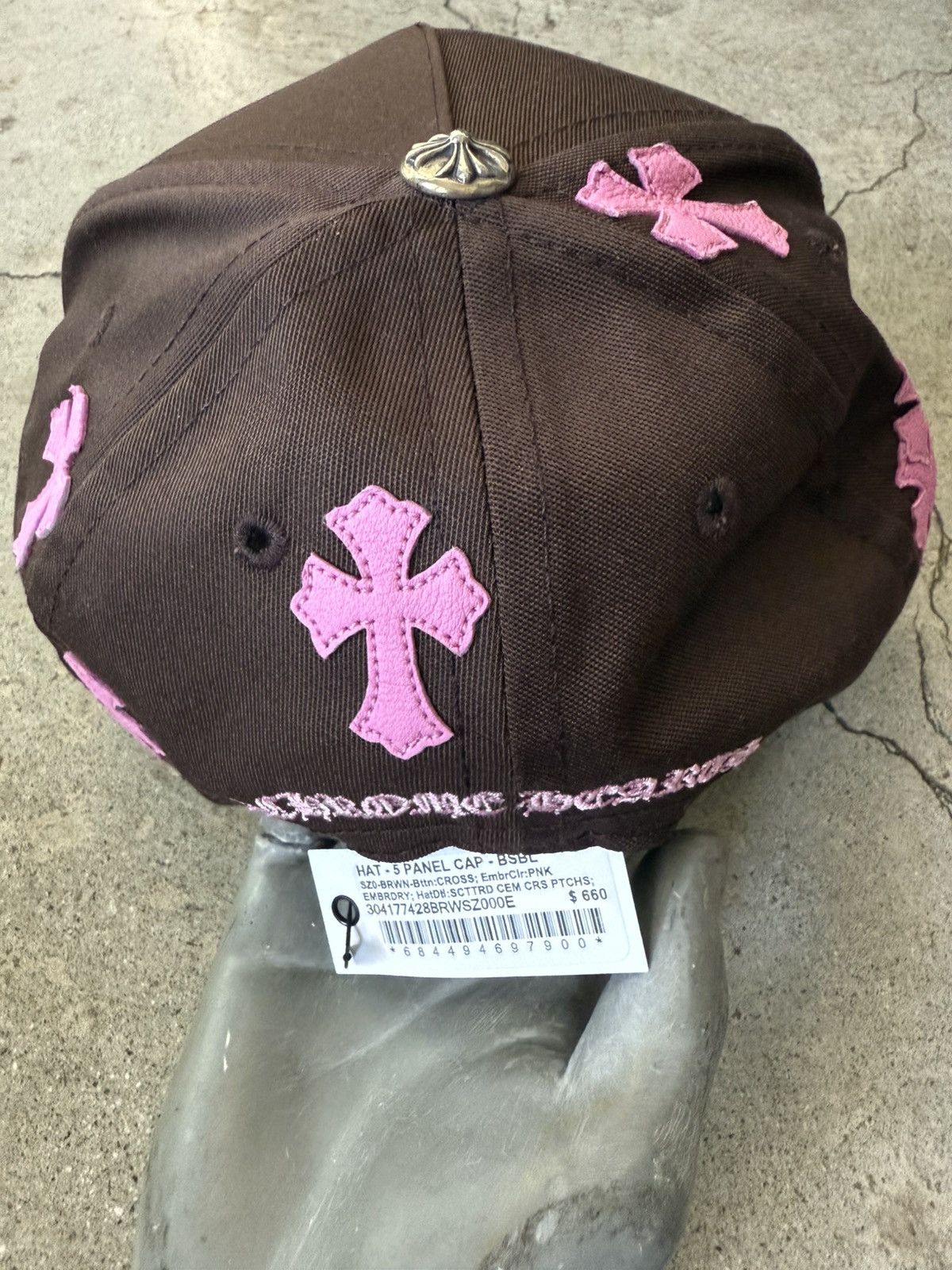 Chrome Hearts BRAND NEW CHROME HEARTS PINK LEATHER CROSS PATCH TRUCKER HAT Size ONE SIZE - 3 Thumbnail