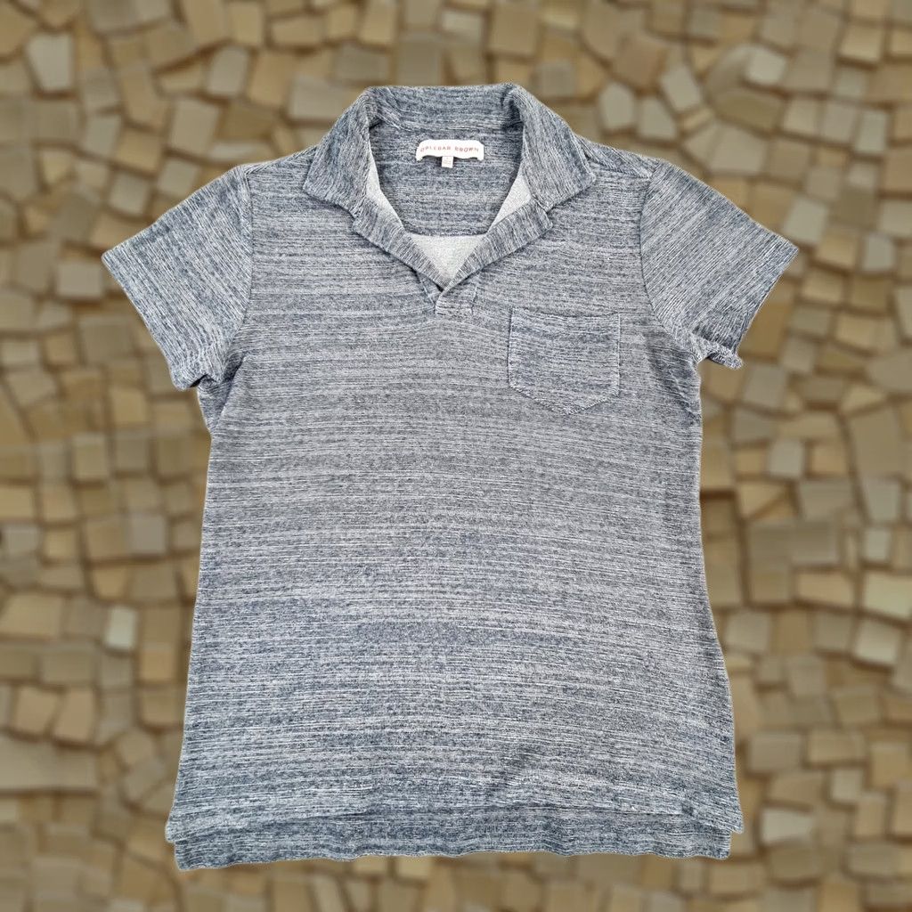 Orlebar Brown Orlebar Brown Polo Shirt Blue Small Terry Towelling Cotton Buttonless Shirt Mens Size US S / EU 44-46 / 1 - 1 Thumbnail