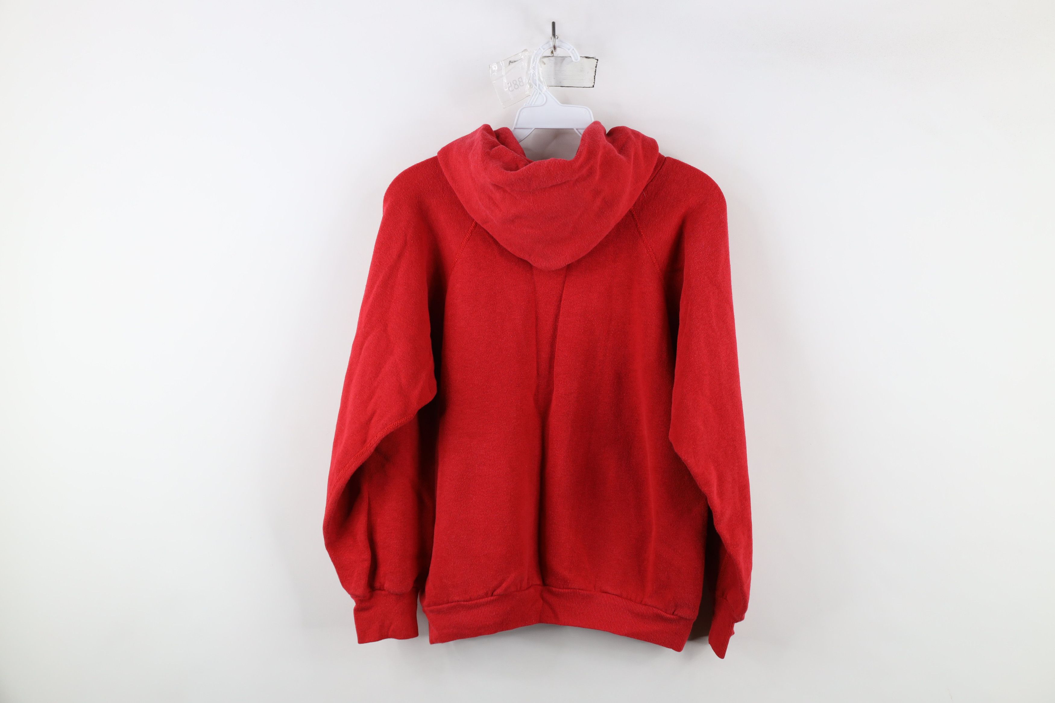 Vintage Vintage 70s 80s Streetwear Raglan Hoodie Sweatshirt Red USA Size US M / EU 48-50 / 2 - 11 Thumbnail