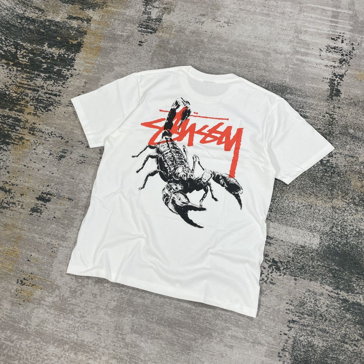 image of Stussy " Scorpion " Tshirt In White, Men's (Size Large)