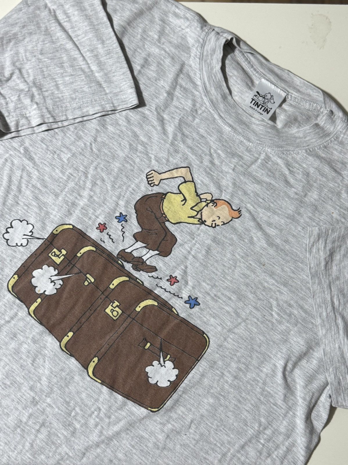 Vintage Vintage 1990 Tin Tin Adventures Printed Logo Tee T Shirt Size US XL / EU 56 / 4 - 1 Thumbnail