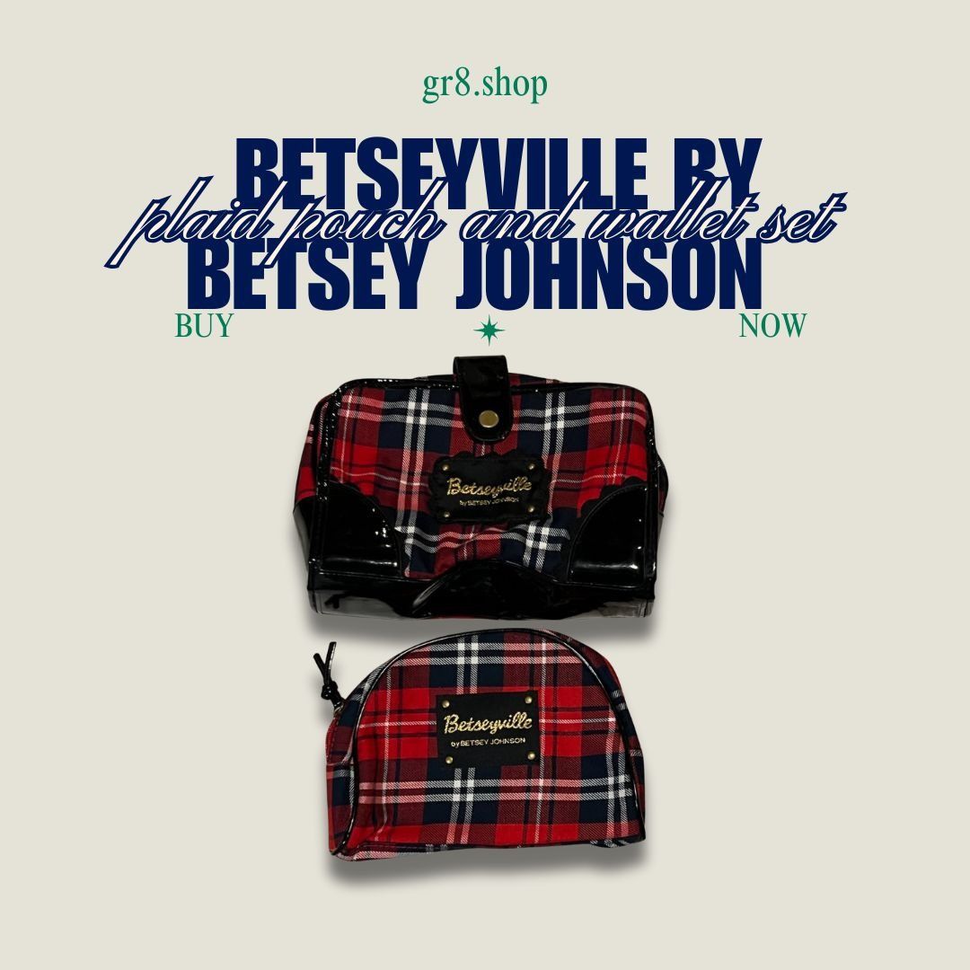 Betsey Johnson Betseyville By Betsey Johnson Plaid Pouch & Wallet Set With Size ONE SIZE - 1 Thumbnail