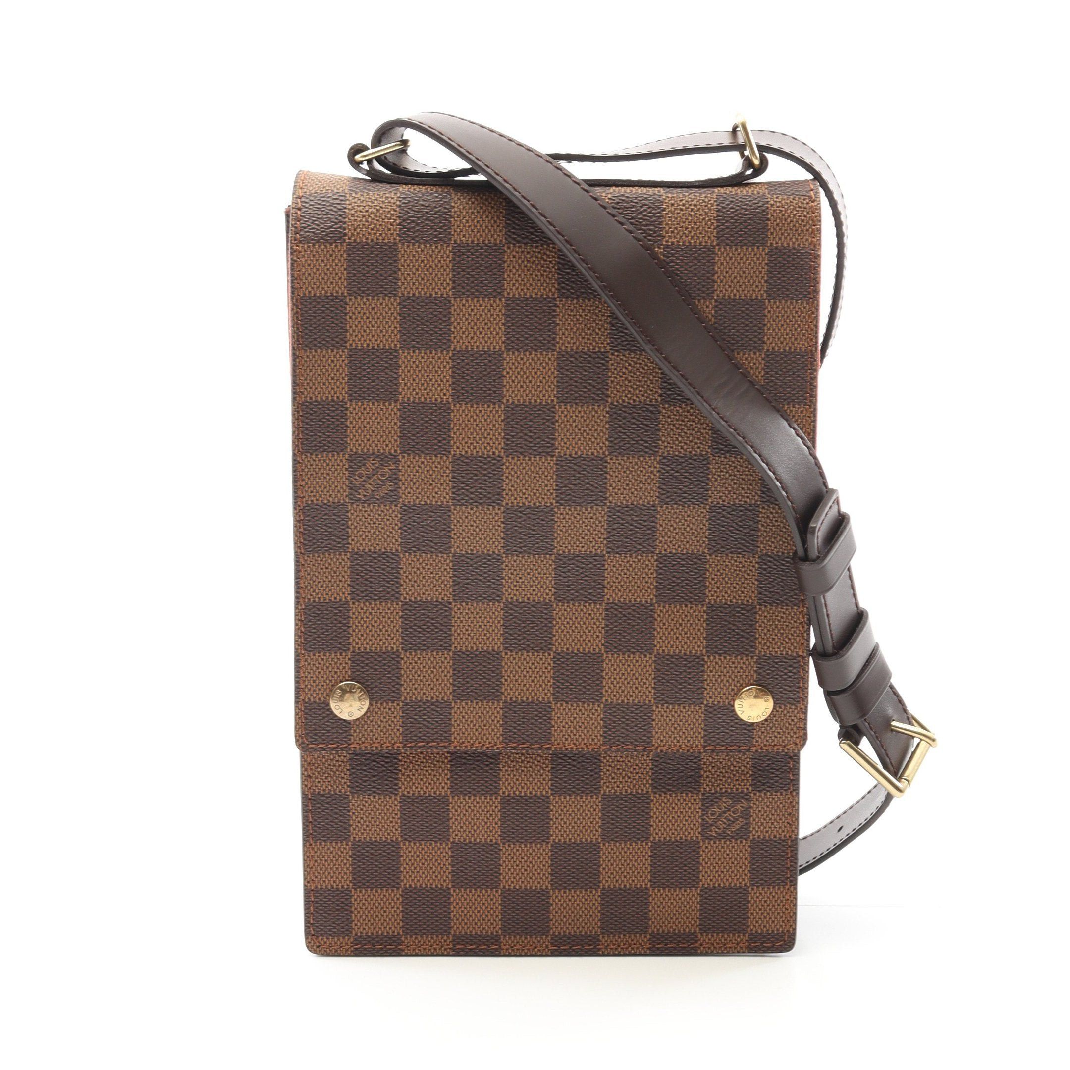 Louis Vuitton Louis Vuitton Portobello Damier Ebene Shoulder Bag Leather Brown Size ONE SIZE - 1 Thumbnail