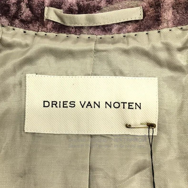 Dries Van Noten Dries Van Noten Purple Flocked Printed Suit Jacket Size US XS / EU 42 / 0 - 6 Thumbnail