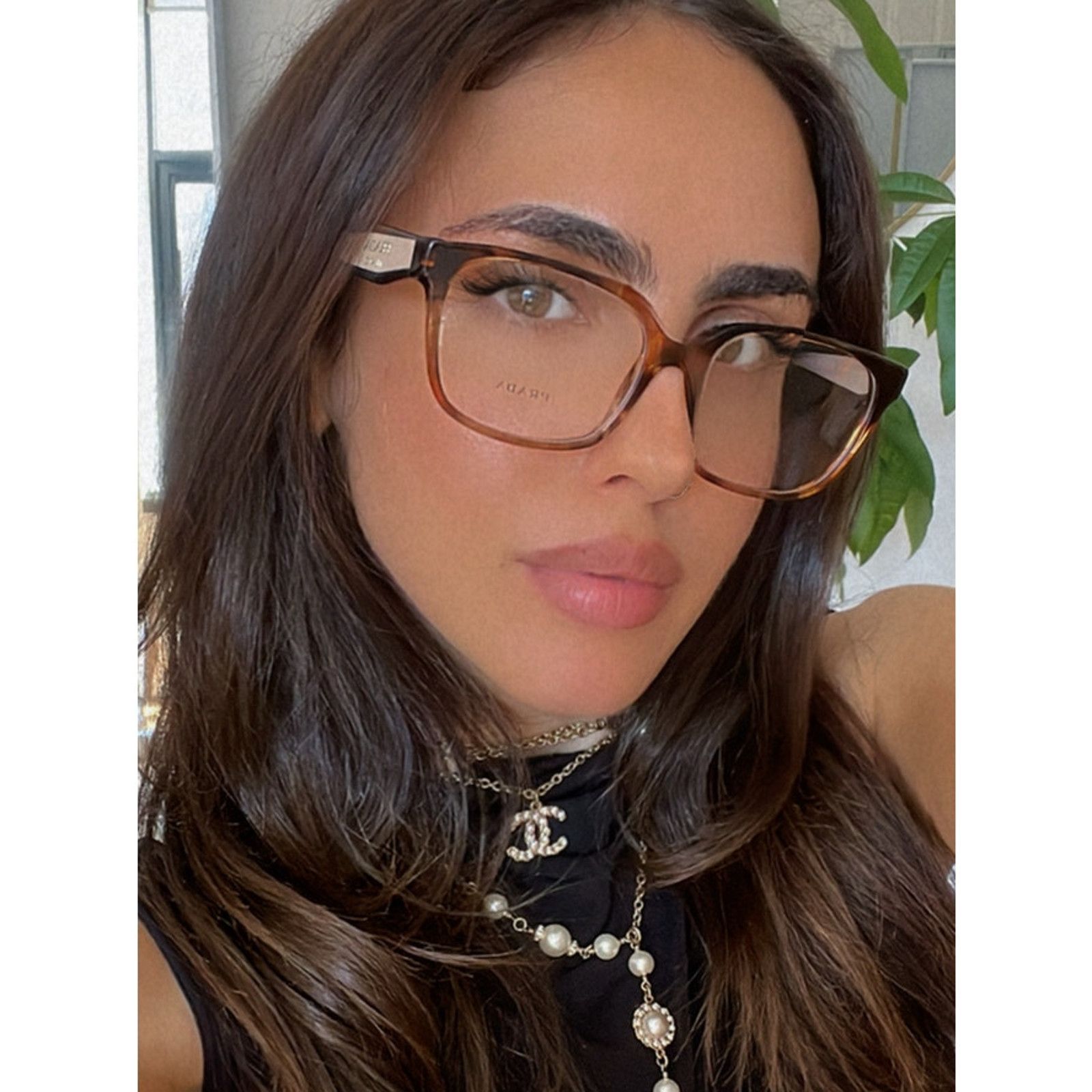 Raf Simons NEW Prada PR17ZV Eyeglasses Frames in Brown Powder Size ONE SIZE - 8 Thumbnail