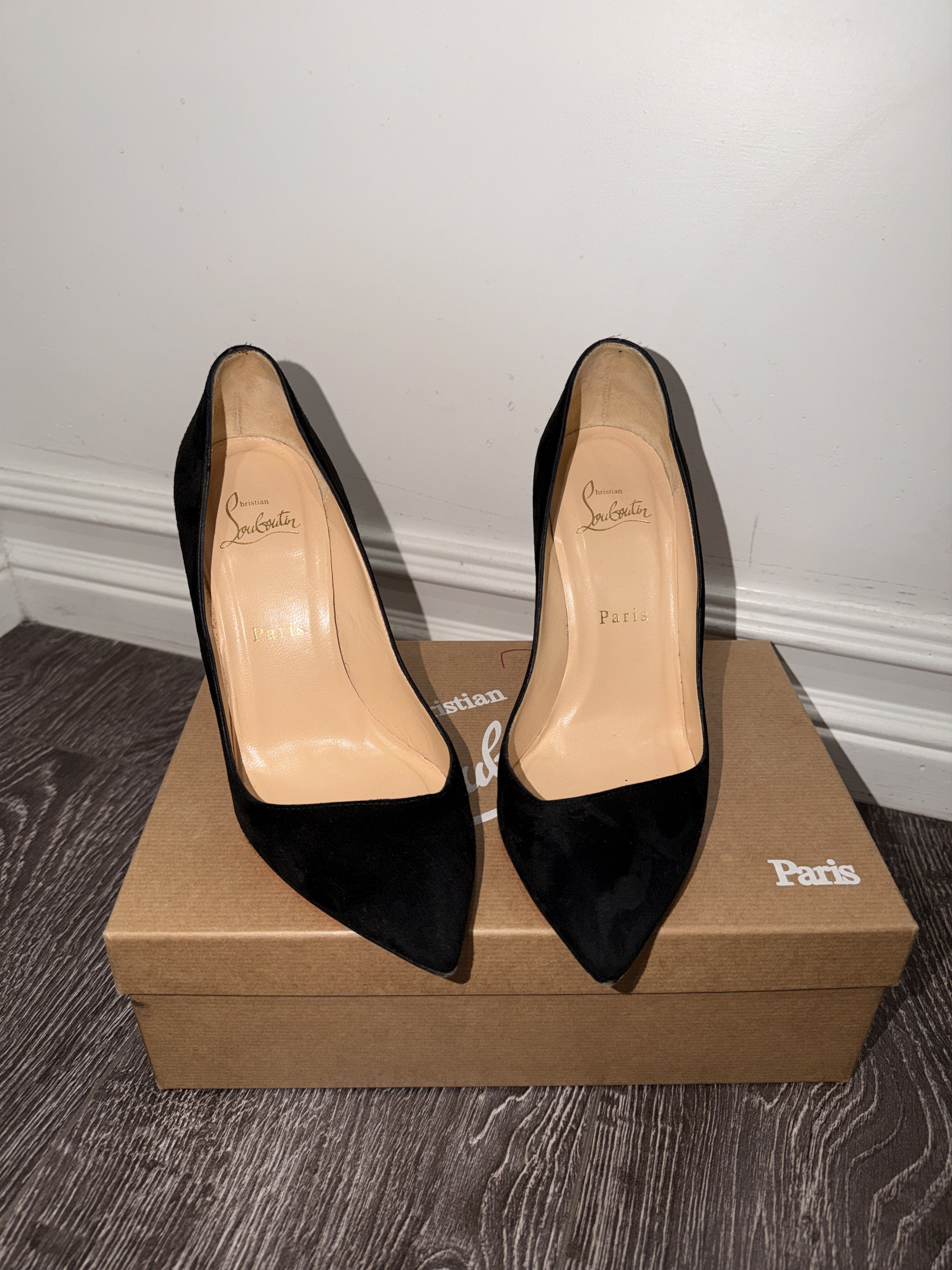 Christian Louboutin Christian Louboutin Black Suede So Kate 120 Size US 7.5 / IT 37.5 - 1 Thumbnail