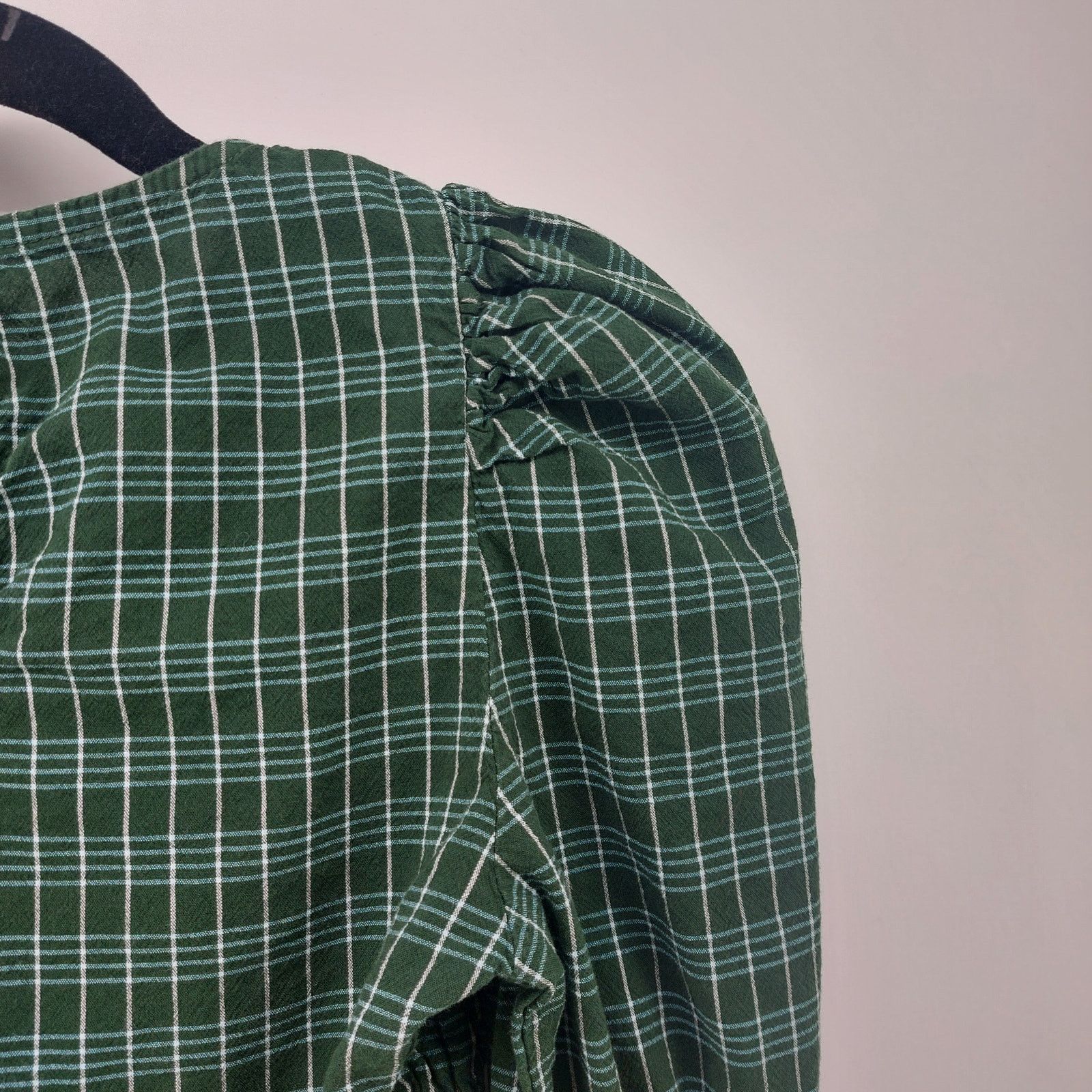 Other Universal Thread Green Plaid Women's Top Puffy Sleeves XS Size XS / US 0-2 / IT 36-38 - 12 Thumbnail