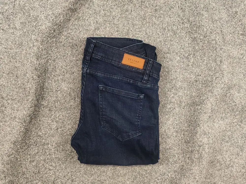 Sezane Sezane Design Dark Blue cotton Blend Slim Fit Denim Jeans Size 32" / US 10 / IT 46 - 1 Thumbnail