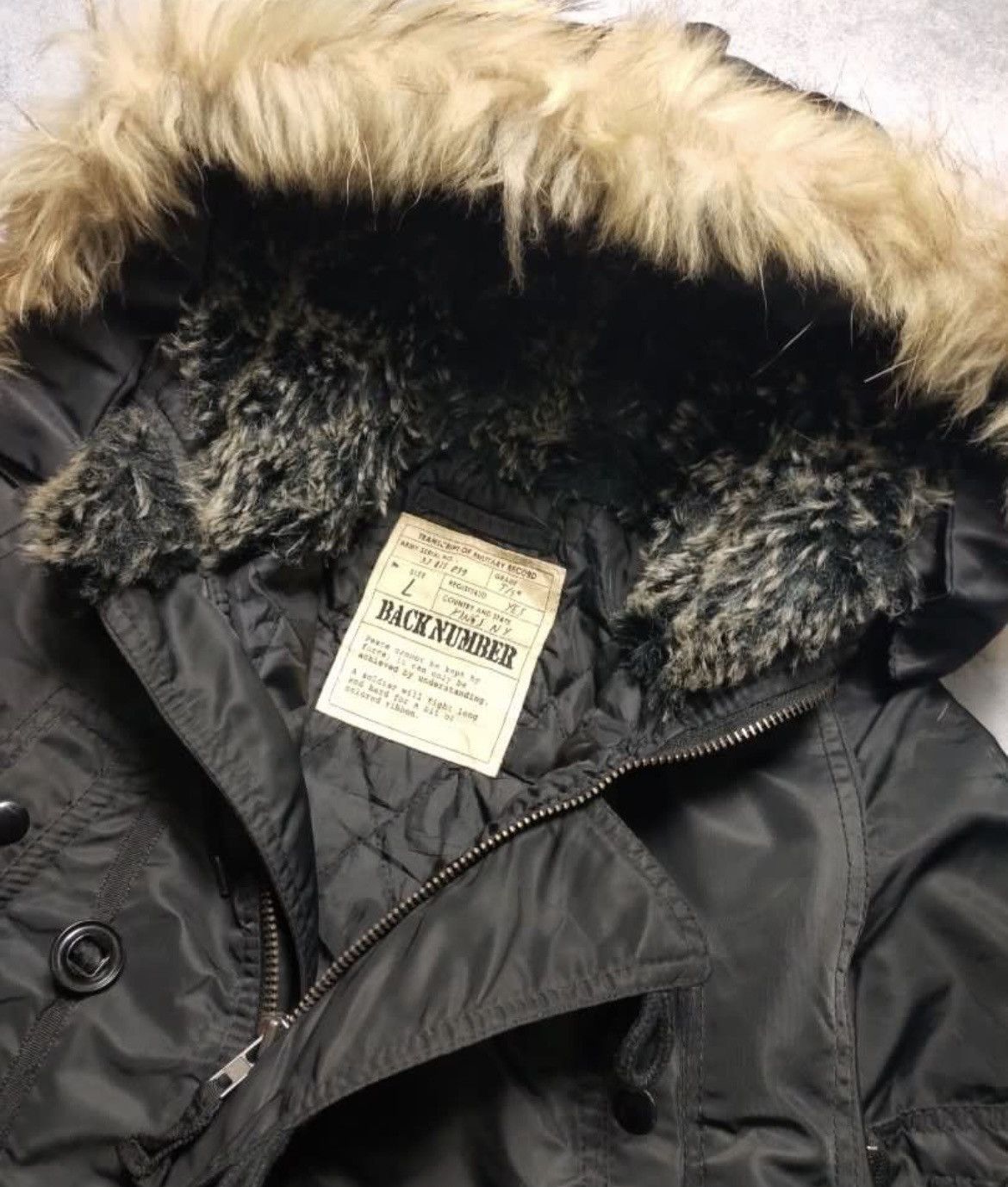If Six Was Nine × Le Grande Bleu (L.G.B.) Back Number Military Fur Jacket Size US L / EU 52-54 / 3 - 3 Thumbnail