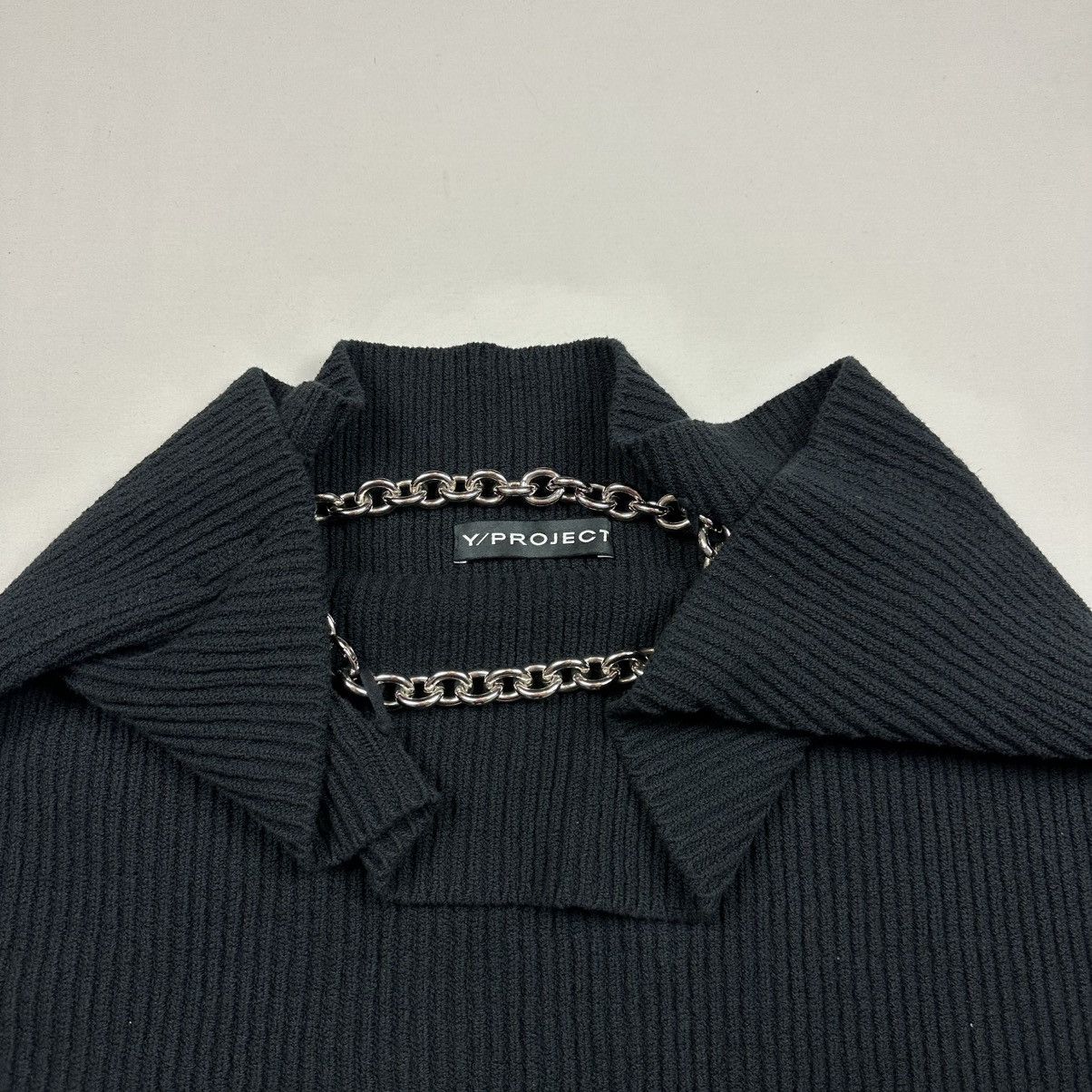 Y/Project Y/Project Draped Chain Ribbed Sweater Size L / US 10 / IT 46 - 12 Thumbnail