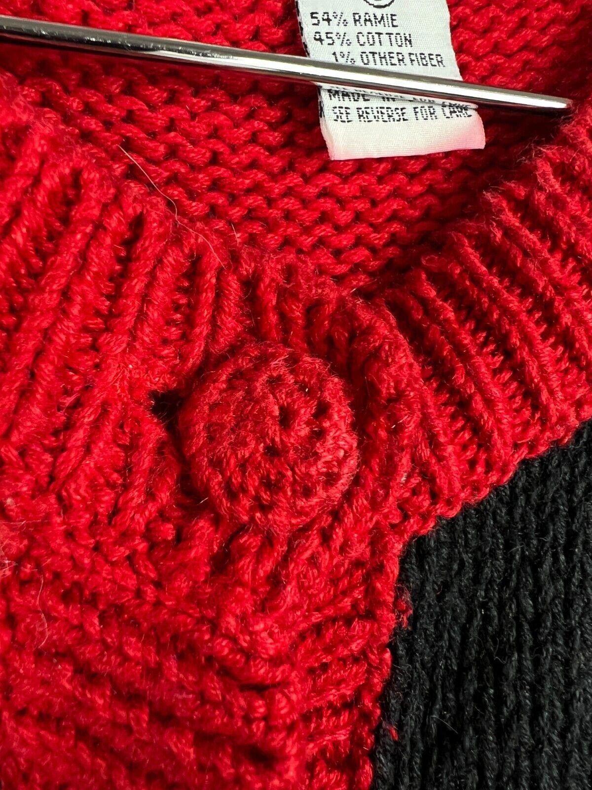 Designer Heirloom Collectibles Women's Red Cardigan Sweater S-M Size M / US 6-8 / IT 42-44 - 4 Thumbnail