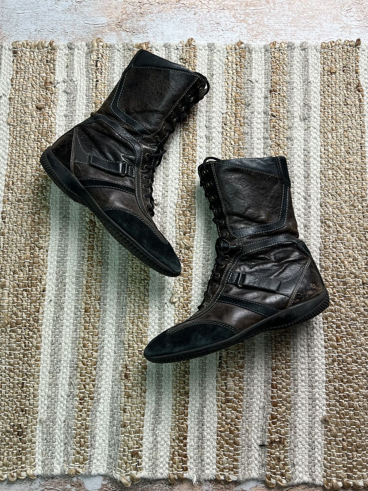 image of Avant Garde Vintage Japanese Style Geox Leather Boots in Brown, Women's (Size 10)