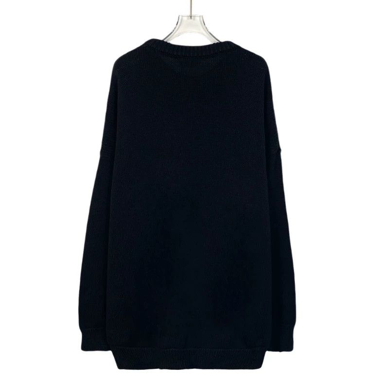 Balenciaga Balenciaga Black monogrammed diamond cotton crewneck long- Size US M / EU 48-50 / 2 - 2 Thumbnail