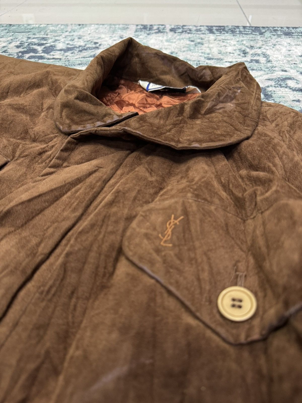 Yves Saint Laurent VINTAGE 90s YVES SAINT LAURENT SUEDE BOMBER JACKET Size US M / EU 48-50 / 2 - 4 Thumbnail