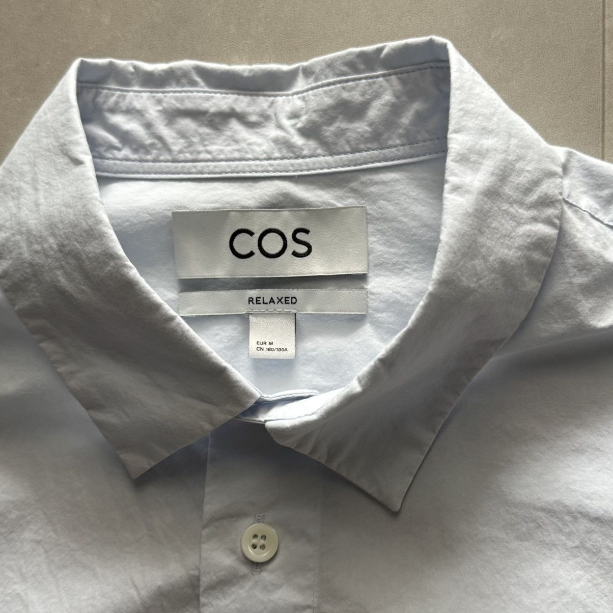 Cos COS Relaxed Poplin Shirt Light Blue M Size US M / EU 48-50 / 2 - 2 Thumbnail