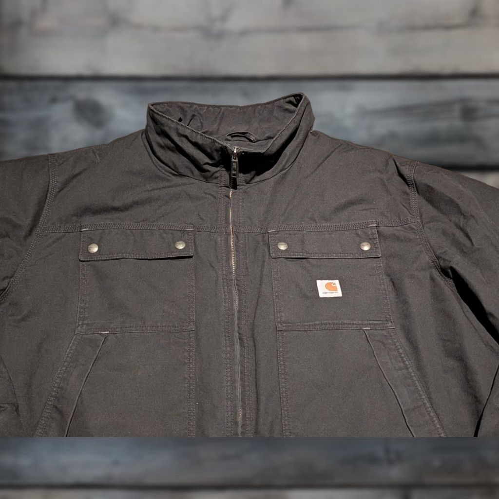 Carhartt VINTAGE Carhartt Jacket 3XL Black Quick Duck Jefferson Traditional Bomber Jacket Insulated Thinsulate Canvas Workwear Mens Size US XXL / EU 58 / 5 - 1 Thumbnail