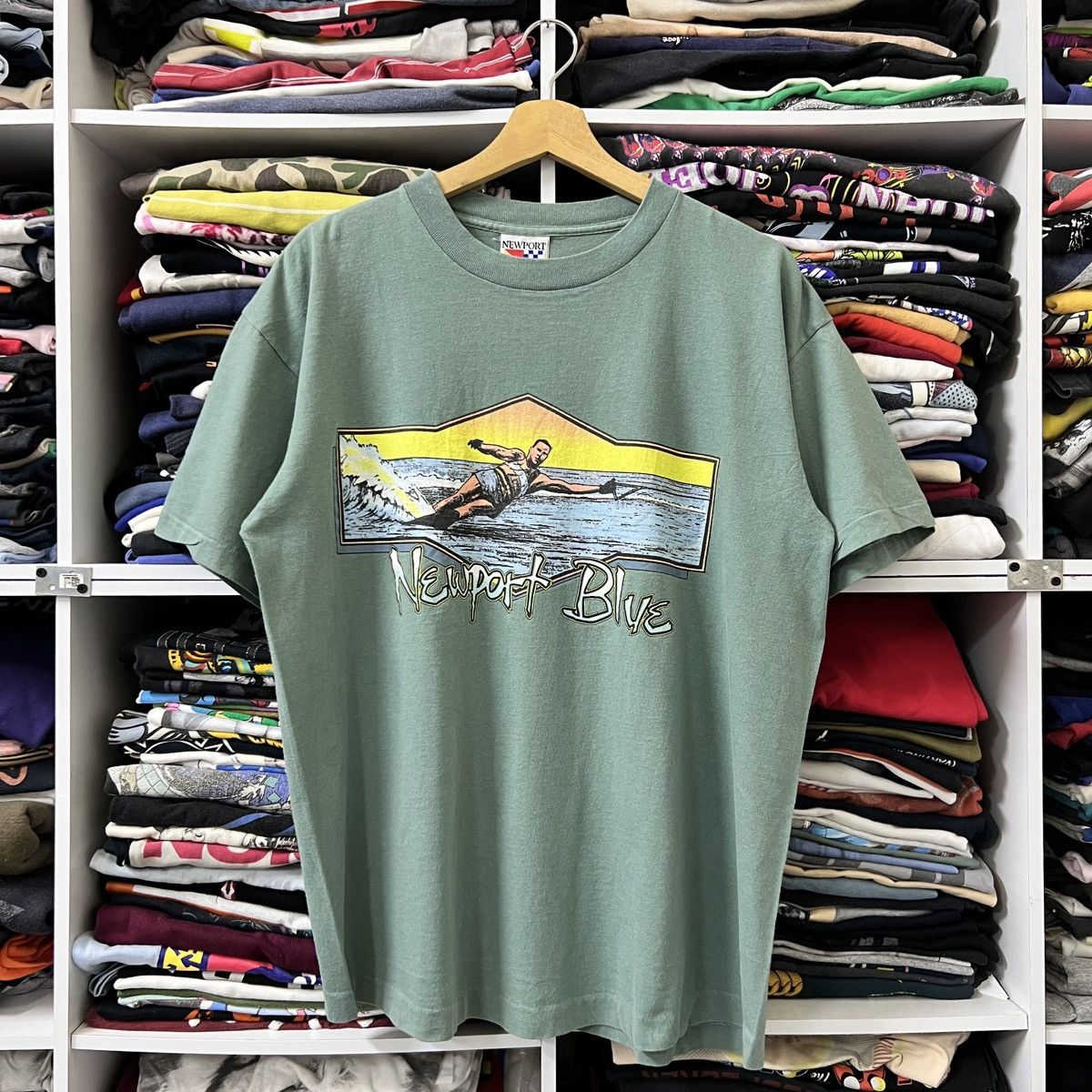 Vintage VTG NEWPORT BLUE SURFING TEE Size US XL / EU 56 / 4 - 1 Thumbnail