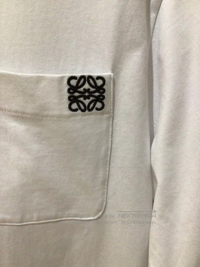 Loewe Long-sleeve T-shirt, white classic version, embroide