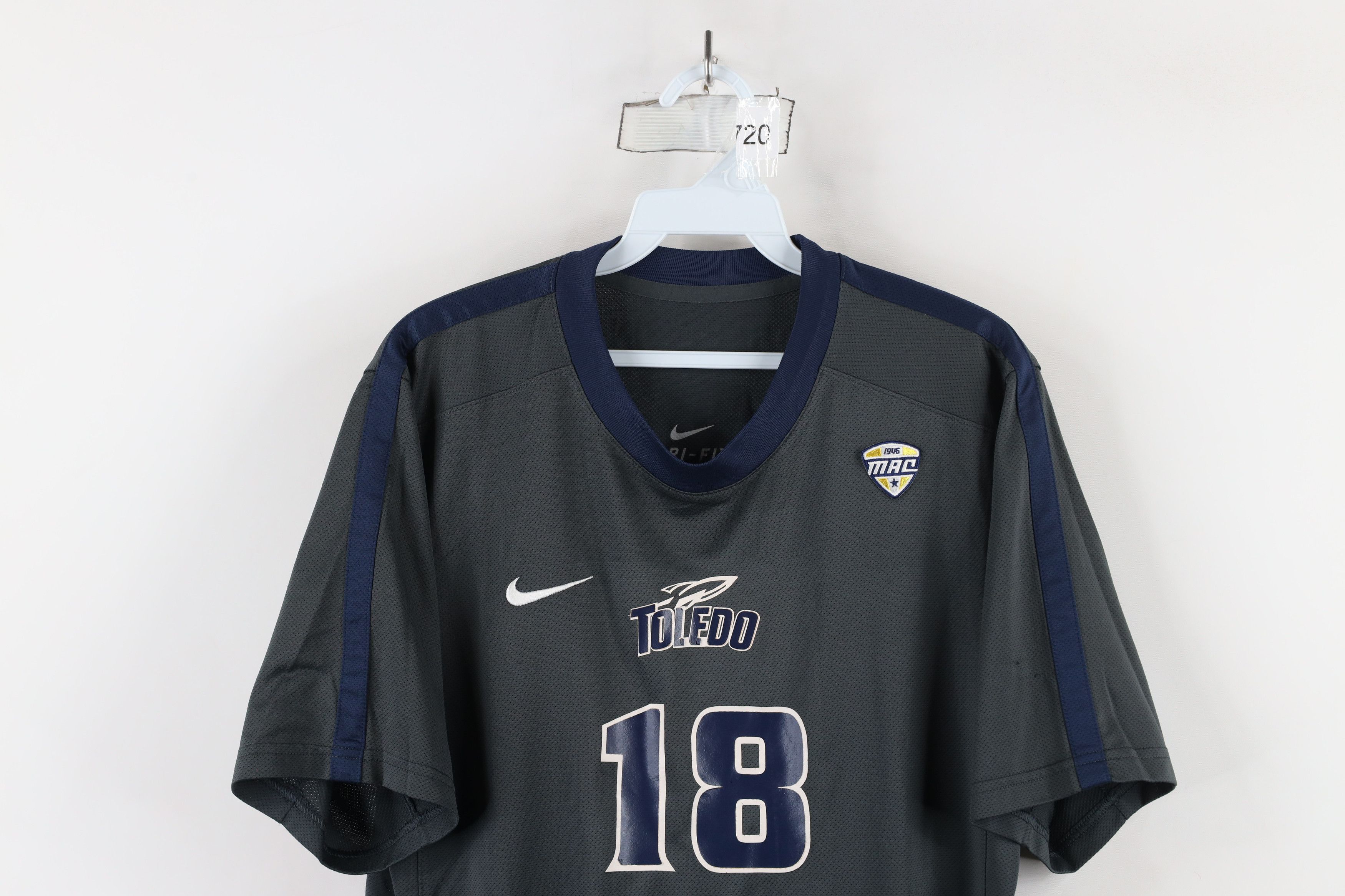 Nike × Vintage Nike Game Worn University of Toledo Soccer Jersey Gray #18 Size US S / EU 44-46 / 1 - 2 Thumbnail