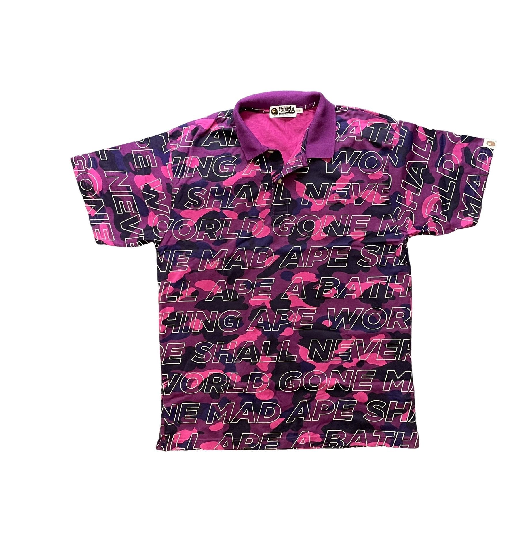 Bape Bape Mix Camo Relaxed Side Shark Polo | Grailed