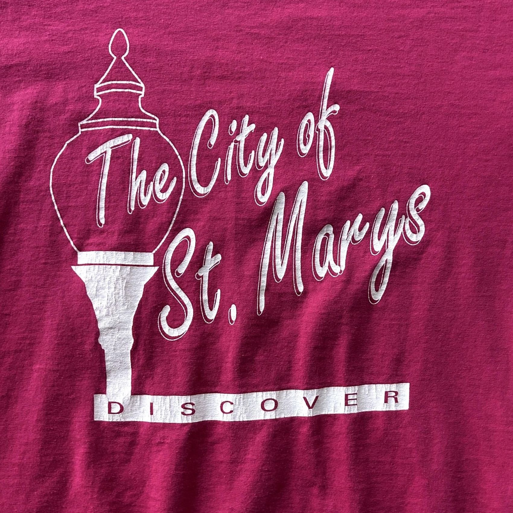 Vintage VINTAGE Screen Stars Best City of St Marys Shirt Mens L Pink Crew Neck Tee Size US L / EU 52-54 / 3 - 2 Thumbnail