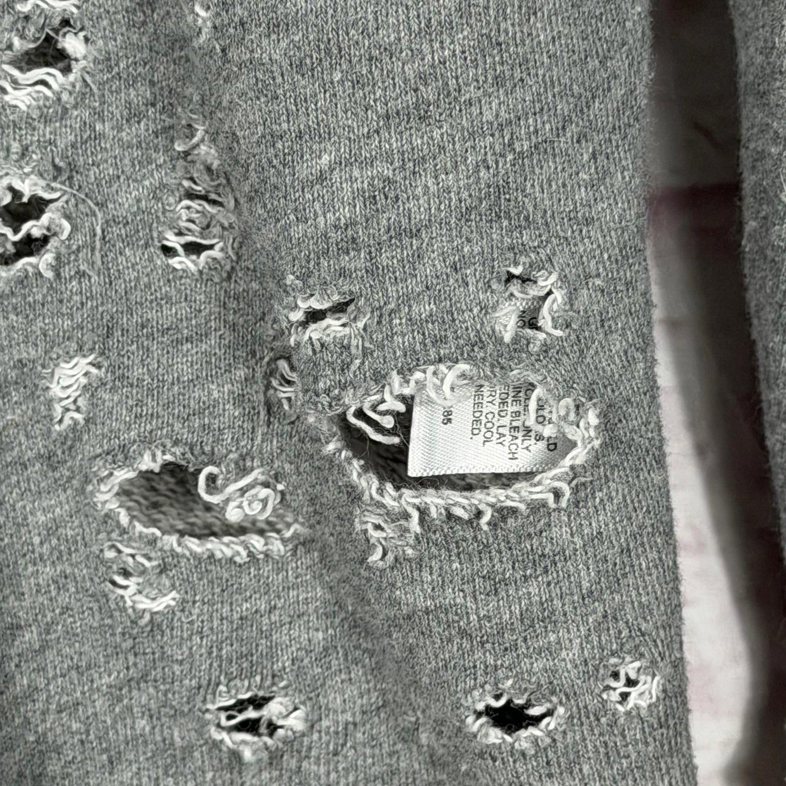 Express Express One Eleven Small Distressed Gray Sweatshirt Size ONE SIZE - 5 Thumbnail