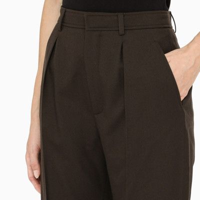 Saint Laurent Paris o1s1wg110924 Pleated Bermuda Shorts in Gabardine in Brown Size 30" / US 8 / IT 44 - 7 Thumbnail