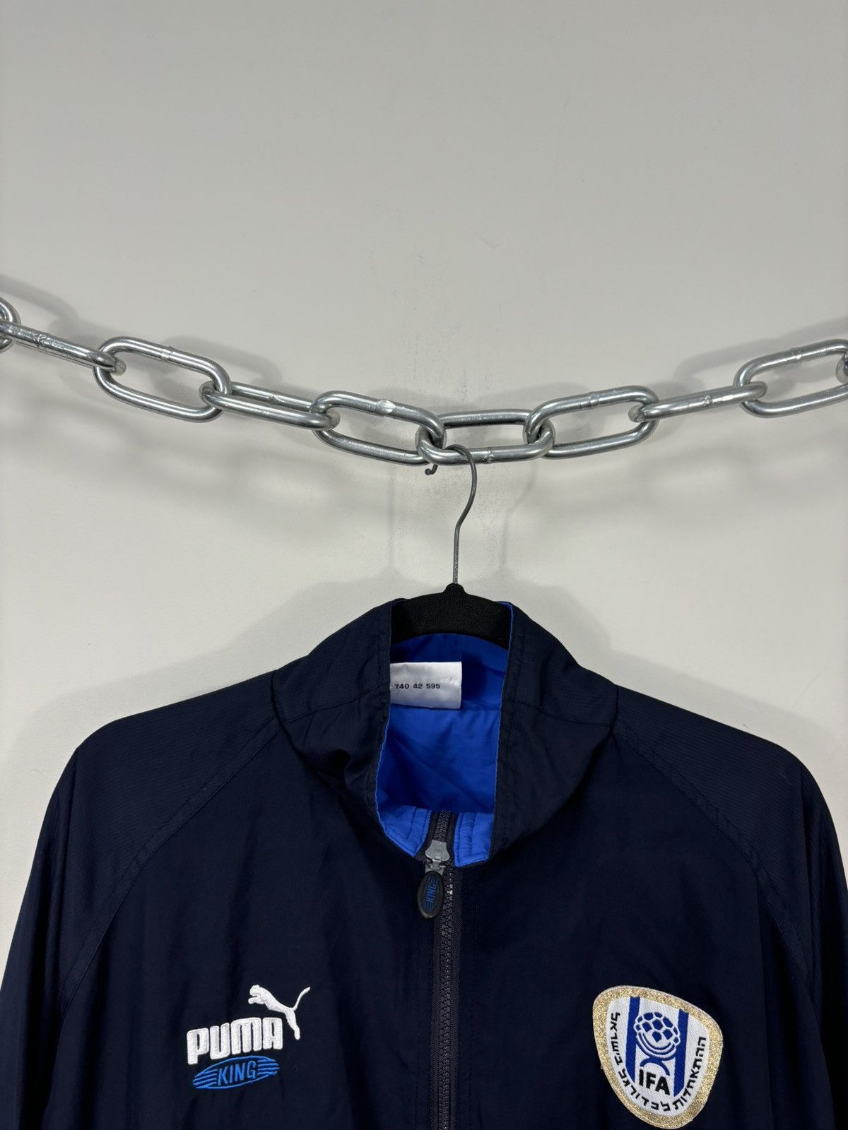 Puma Vintage Puma King IFA Football Rare Navy Nylon Track Jacket Size US XXL / EU 58 / 5 - 8 Thumbnail