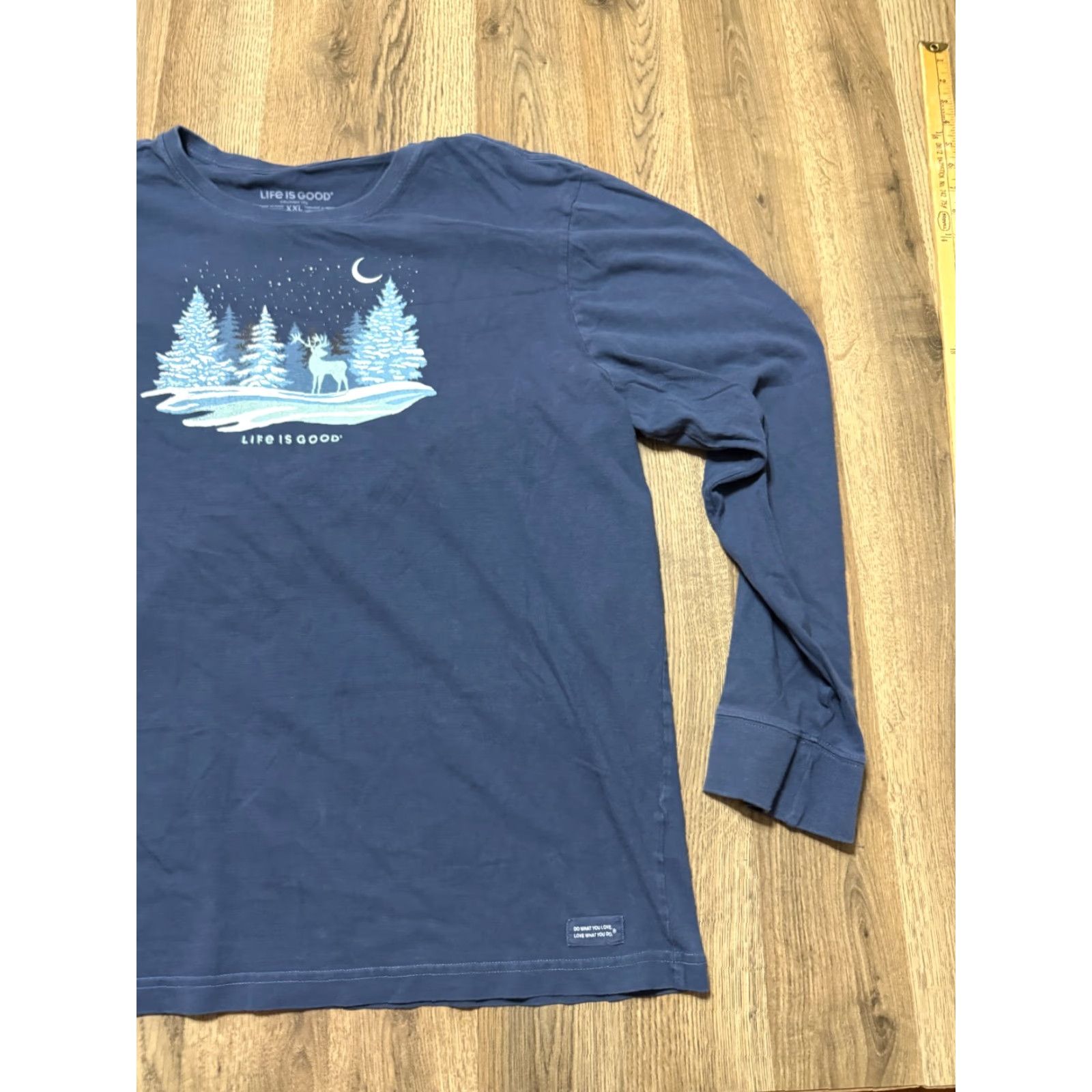 Life is Good VINTAGE Life is Good Shirt Mens XXL Blue White Green Pine Trees Deer Long Sleeve Size US XXL / EU 58 / 5 - 4 Thumbnail