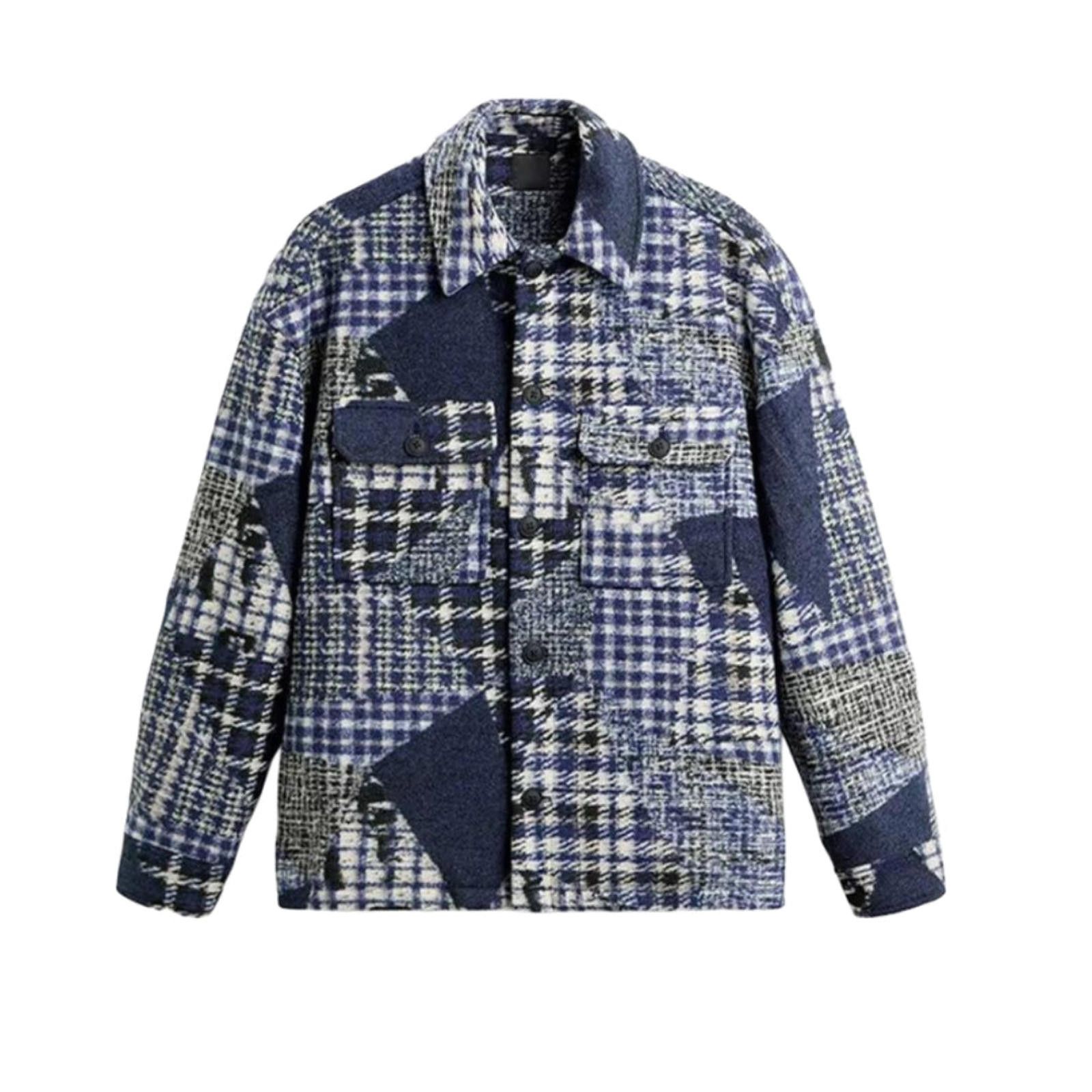 Patchwork Plaid Shirt Jacket