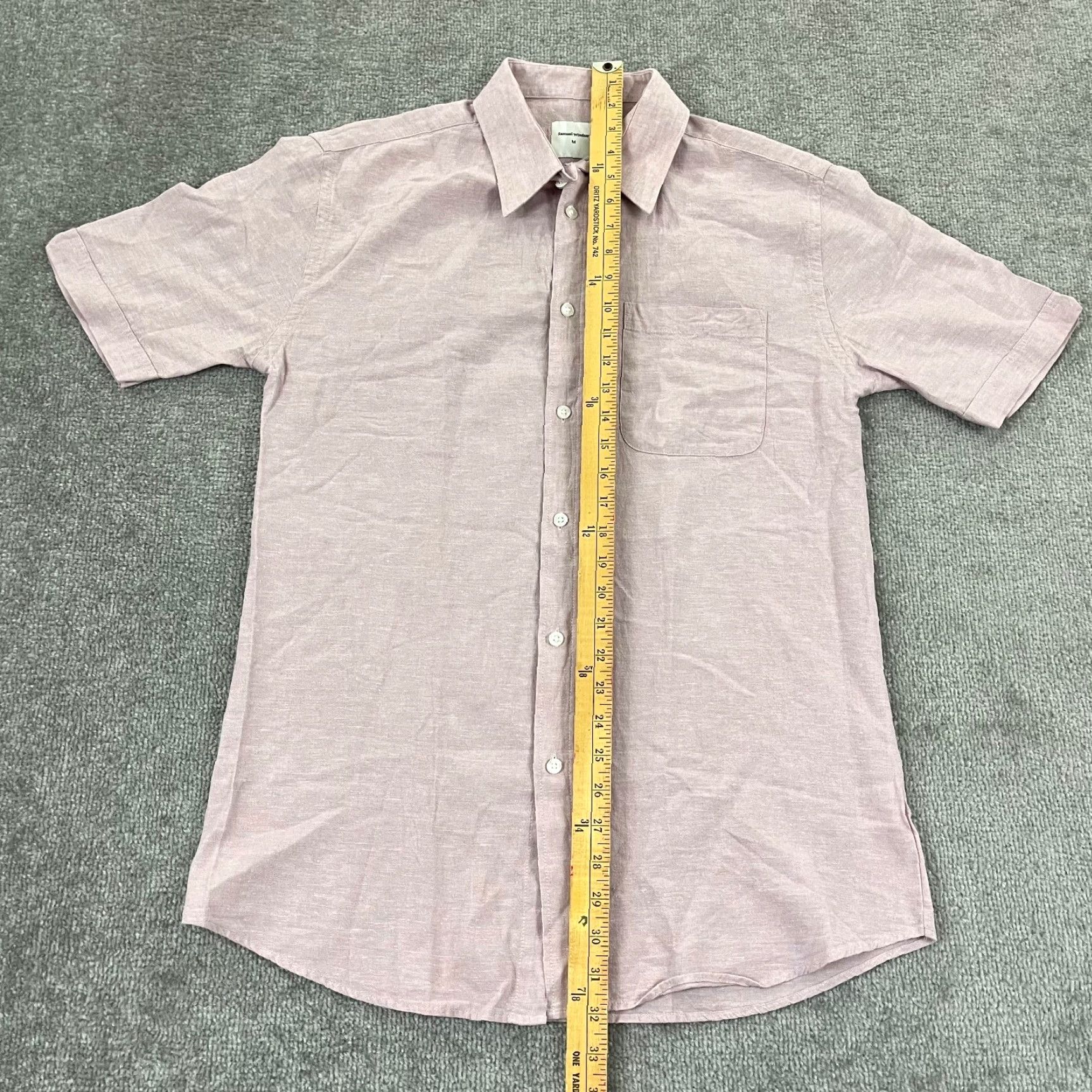 Vintage Samuel Windsor Shirt Mens Medium Pale Pink Linen Blend Button Up Casual Preppy Size US M / EU 48-50 / 2 - 5 Thumbnail