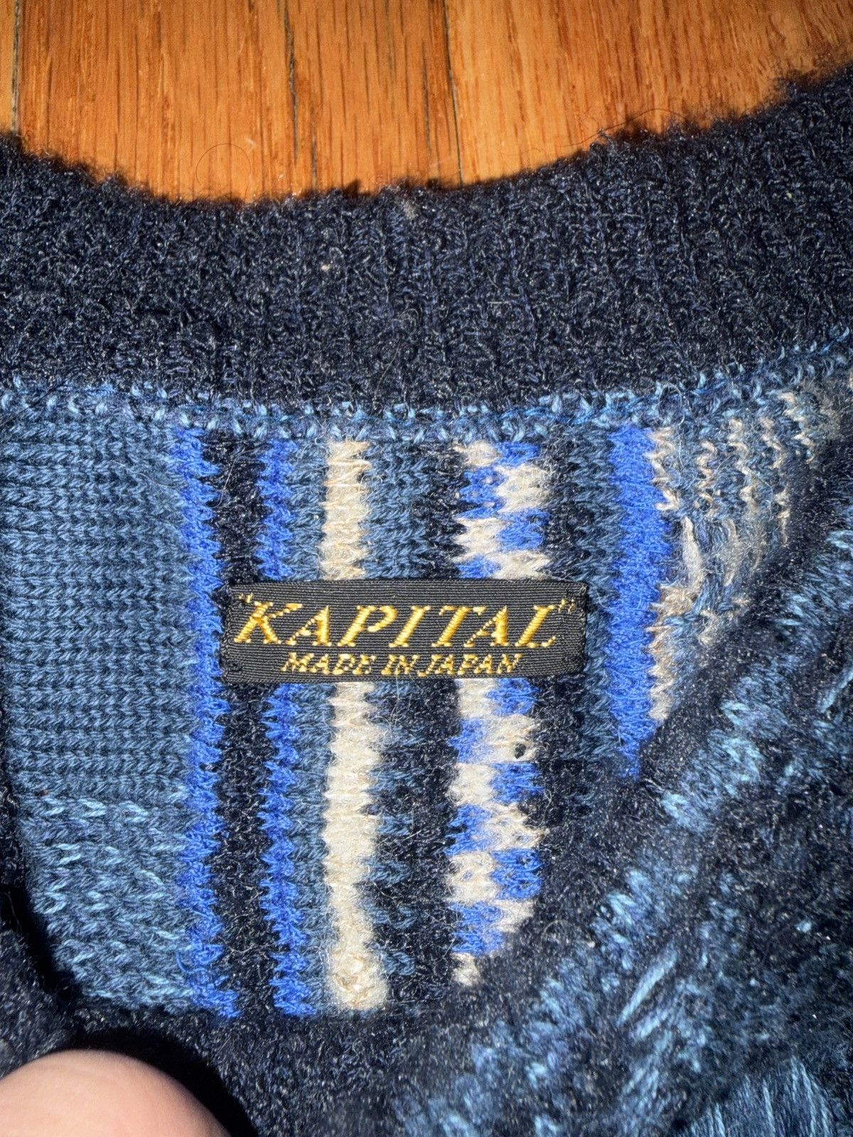 Kapital Kapital 7G Gaudy Peace Knit Crewneck (Coogi) Size 3 Size US L / EU 52-54 / 3 - 3 Thumbnail