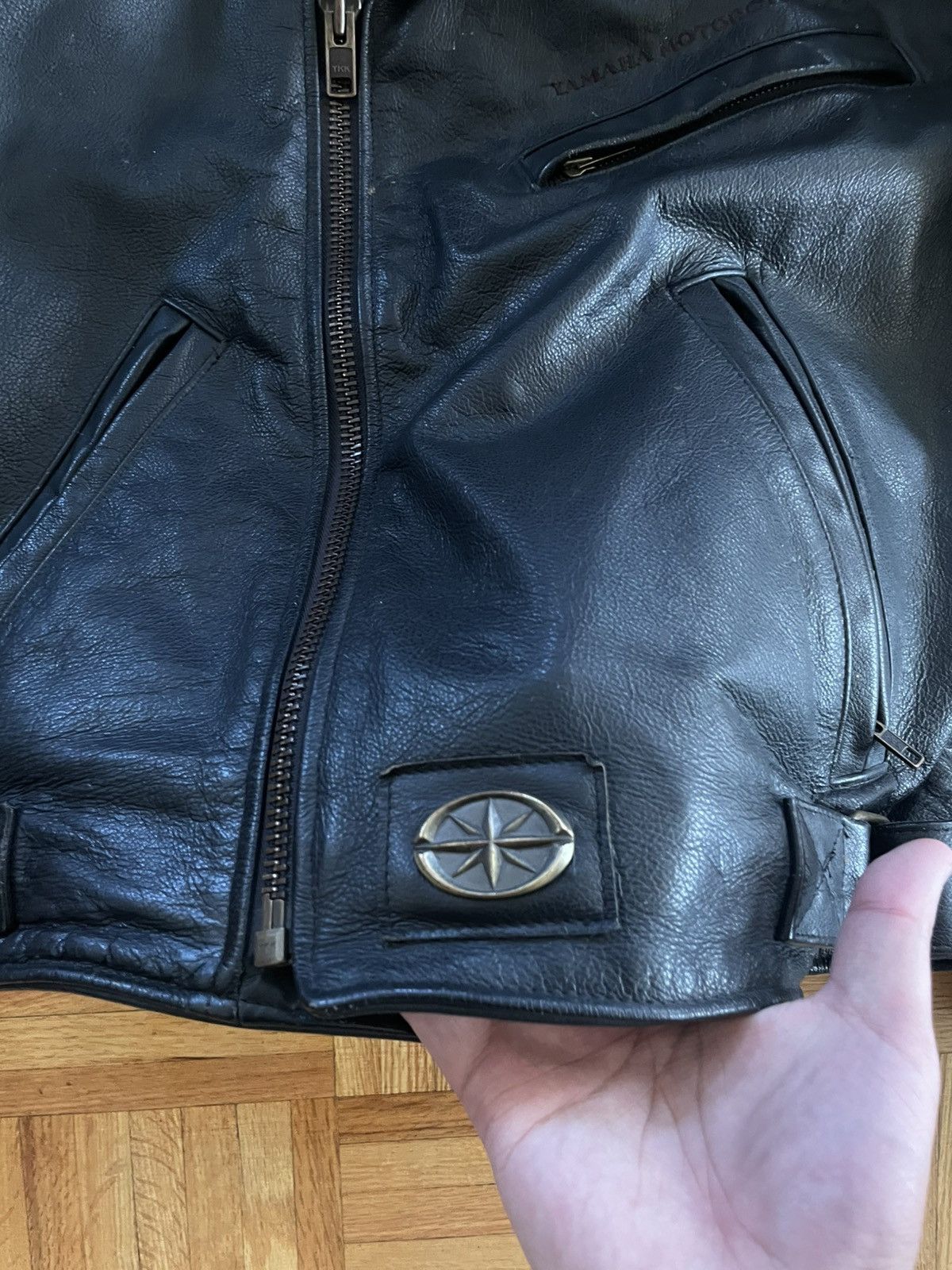 Yamaha Vintage 80s Yamaha Leather Biker Jacket Size US L / EU 52-54 / 3 - 4 Thumbnail
