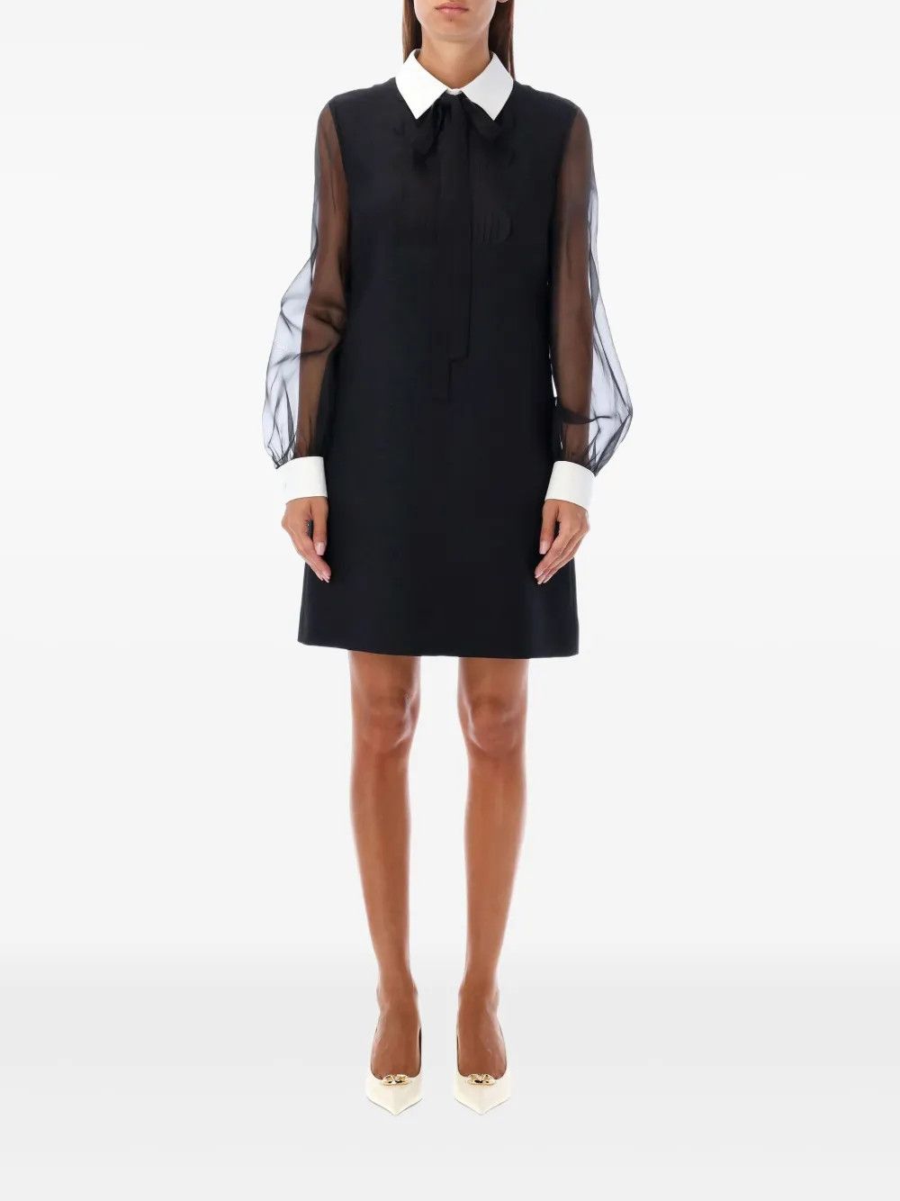 Valentino o1y0326 Mini Dress in Black/White Size S / US 4 / IT 40 - 1 Thumbnail