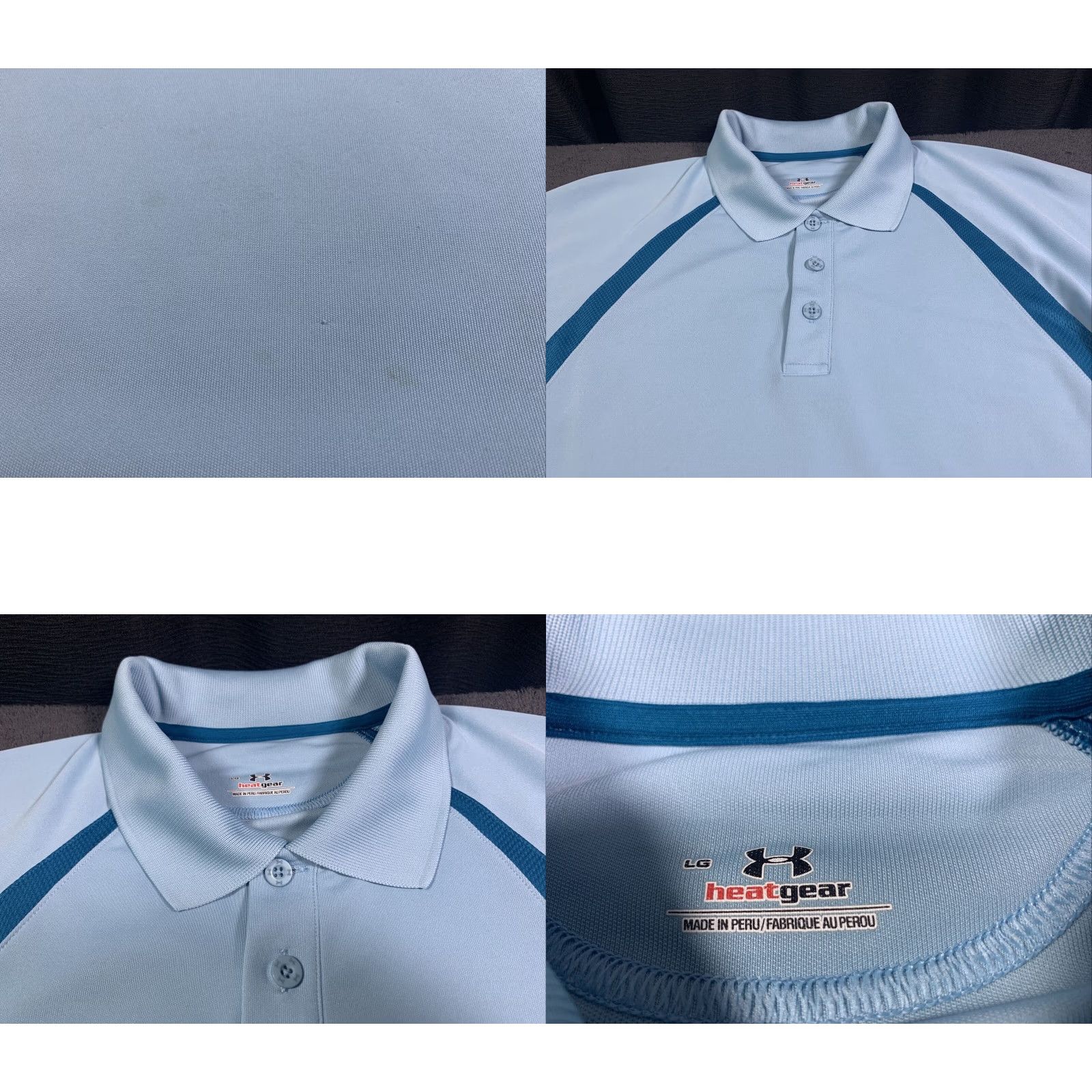 Under Armour Under Armour Mens Large Aqua Blue Polo Golf Shirt Size US L / EU 52-54 / 3 - 4 Thumbnail