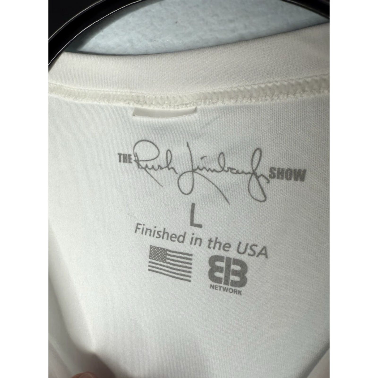 Vintage Rush Limbaugh T-Shirt Men XL White USA Flag Crew Neck Short Sleeve Size US XL / EU 56 / 4 - 3 Thumbnail
