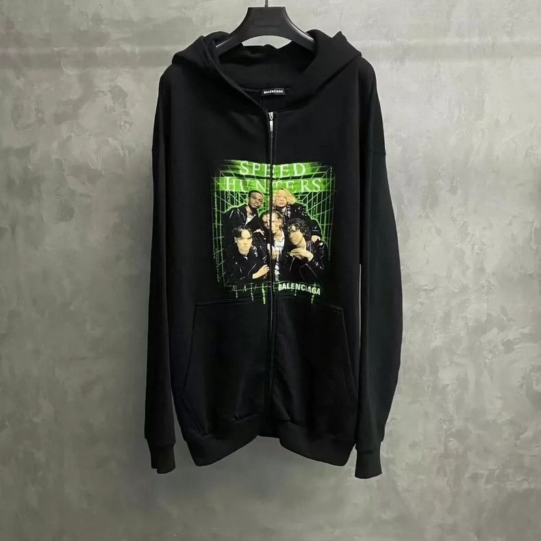 Balenciaga Balenciaga Matrix Print Zip Hoodie - dmc Size US M / EU 48-50 / 2 - 1 Thumbnail