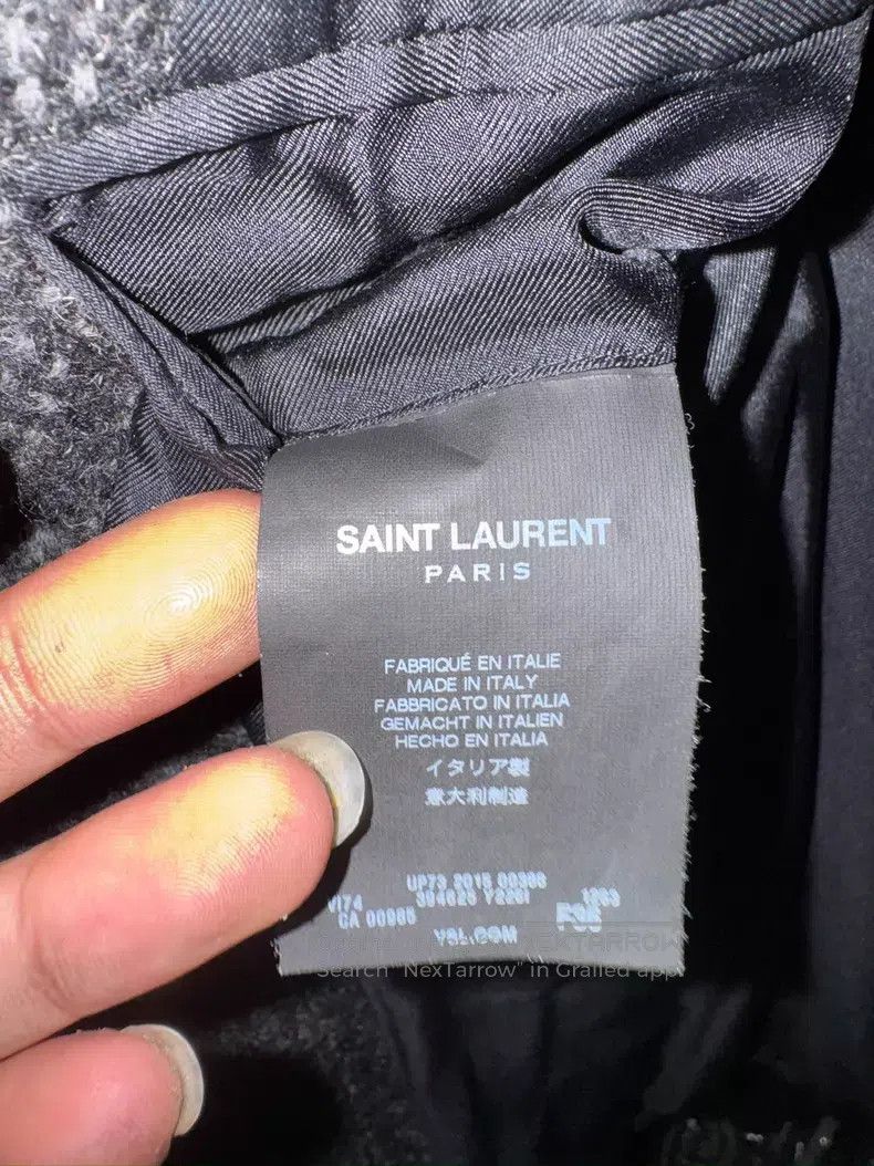 Saint Laurent Paris Saint Laurent Paris Gray and Black Vertical Stripe Wool Su Size XS / US 0-2 / IT 36-38 - 5 Thumbnail