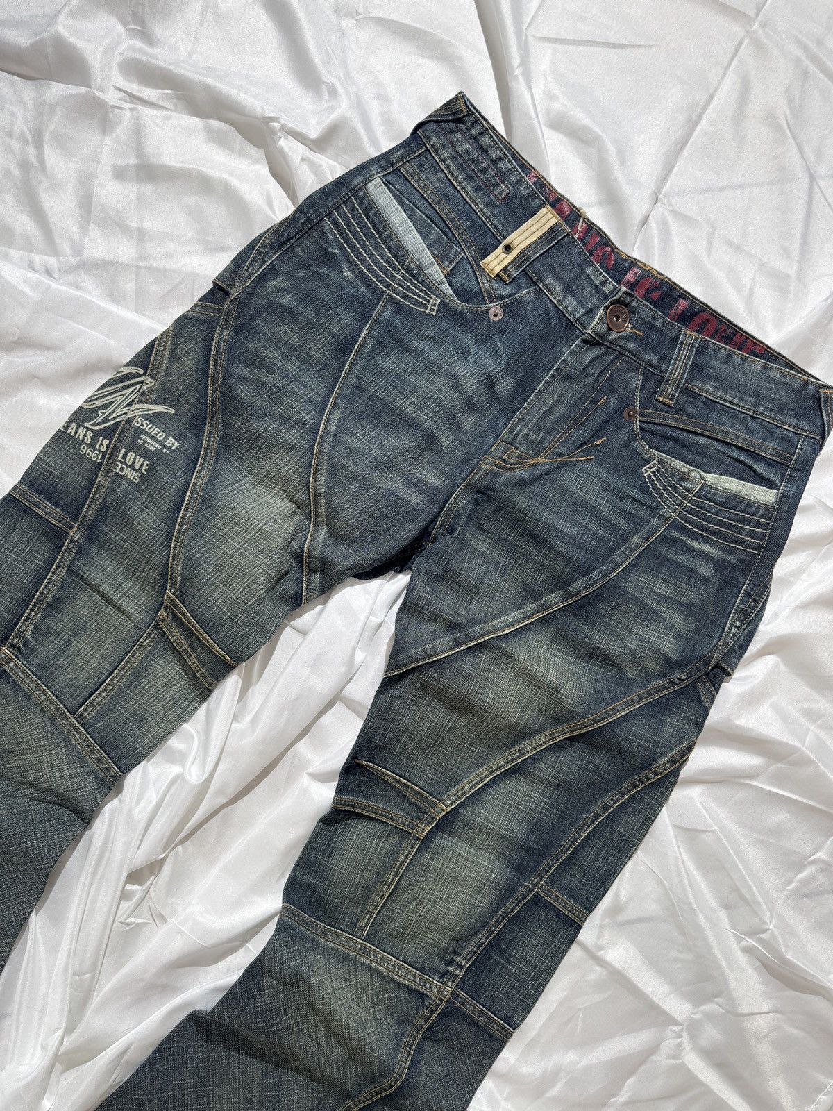 If Six Was Nine Japanese Style Y2K Punk Vintage Avant Garde Washed Jeans Size US 31 - 6 Thumbnail