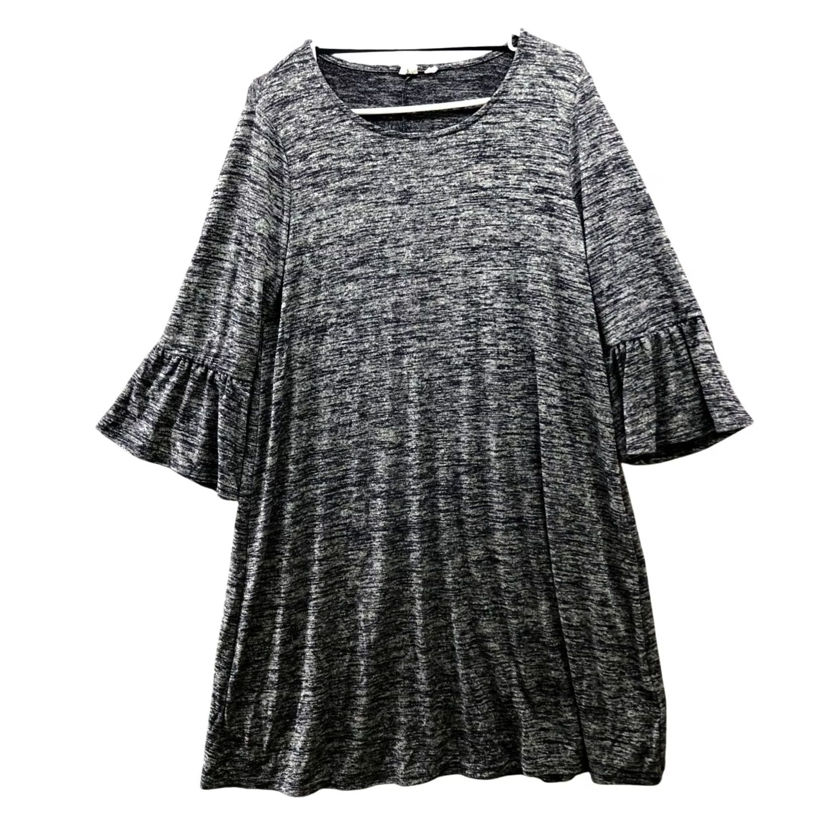 Gap Gap Bell Sleeve Jersey Dress Womens L Navy Blue Heather Pullover Swing Mini Size L / US 10 / IT 46 - 2 Thumbnail