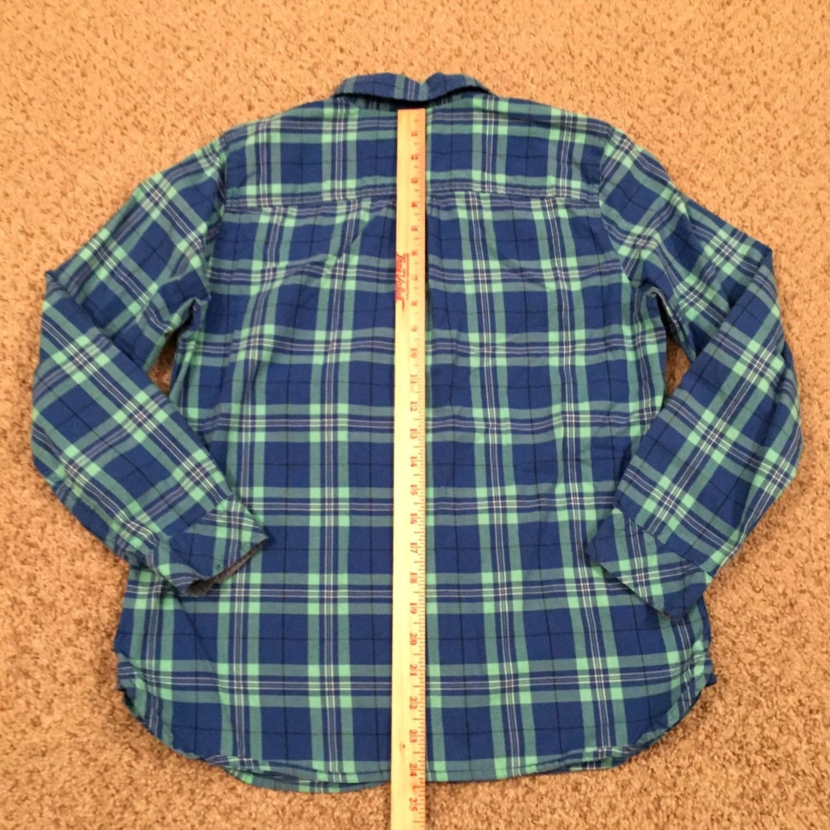 Talbots Talbots Petites Shirt Womens PM Blue Plaid Roll Tab Long Sleeve Button-Up Size M / US 6-8 / IT 42-44 - 6 Thumbnail