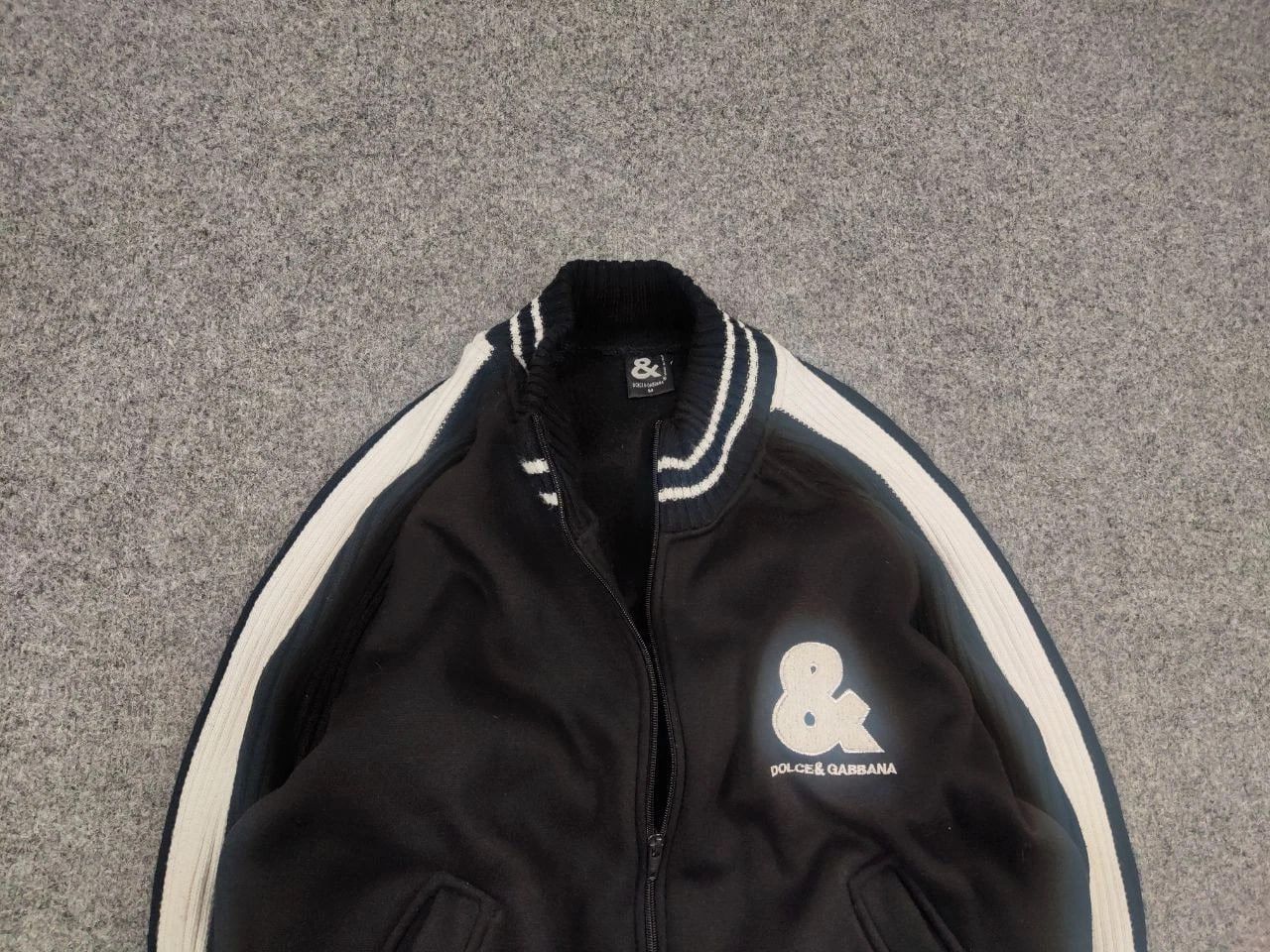 Vintage Vintage Dolce & Gabbana Logo Black ribbed Light Jacket Y2K Size US M / EU 48-50 / 2 - 4 Thumbnail