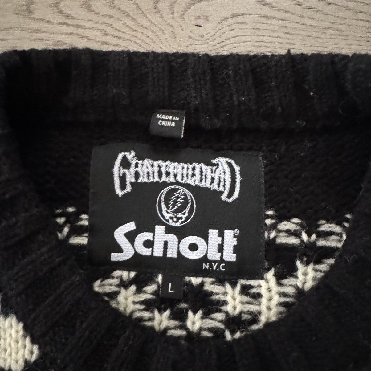 Grateful Dead × Schott Schott NYC x Grateful Dead Wool Blend Sweater Size US L / EU 52-54 / 3 - 3 Thumbnail