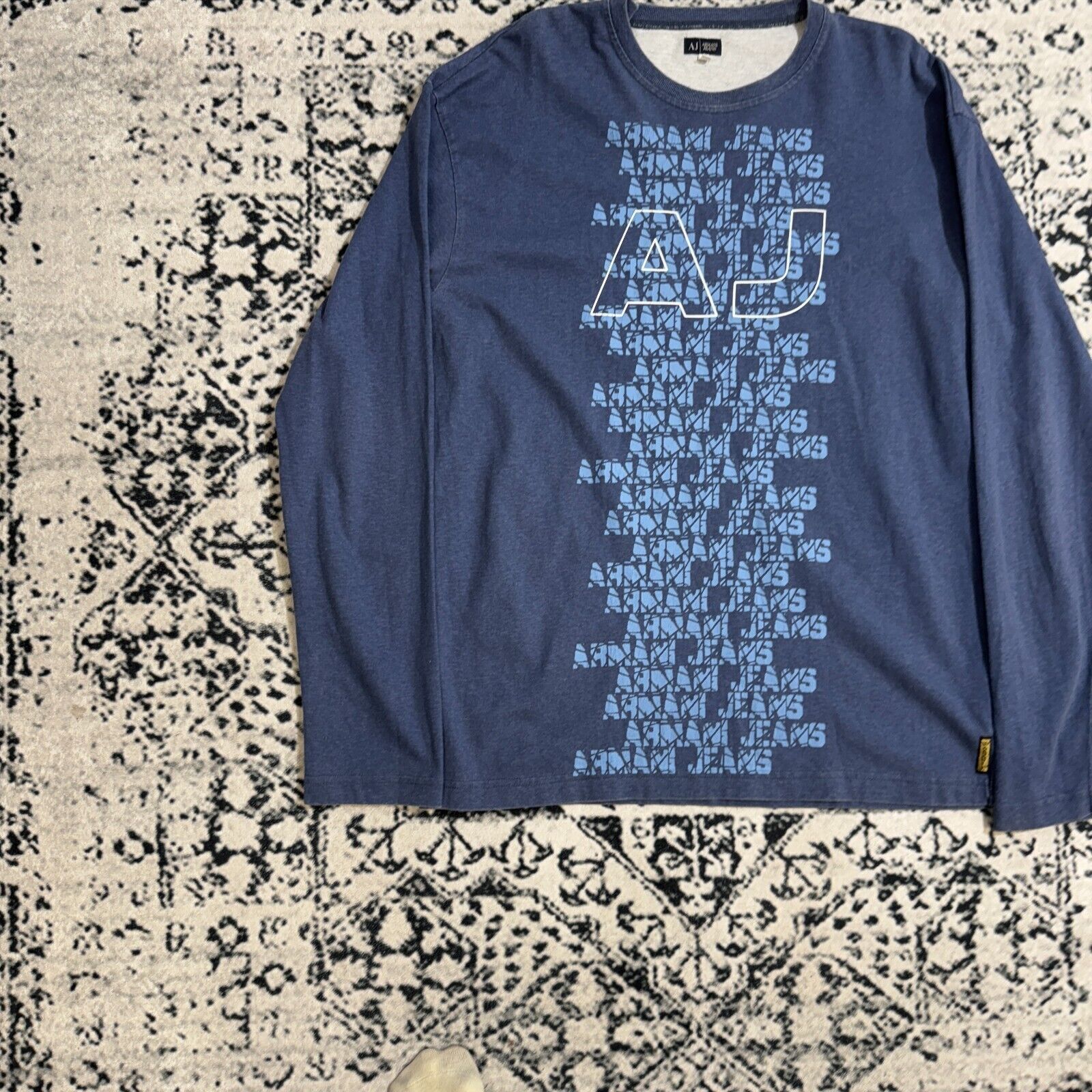 Vintage Vintage Armani Jeans Blue Navy Cotton Longsleeve Size XXL Size US XXL / EU 58 / 5 - 3 Thumbnail
