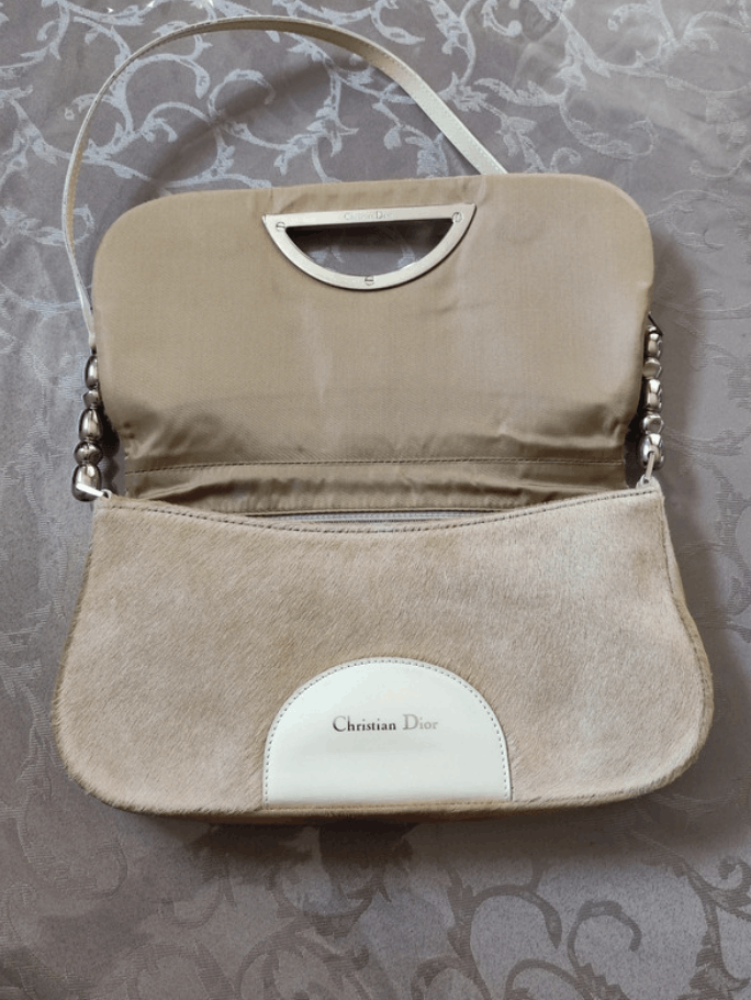 Dior × Leather Dior Bag Malice Saddle Shoulder Hodo Fur Era Galliano EX0031 Size ONE SIZE - 9 Thumbnail
