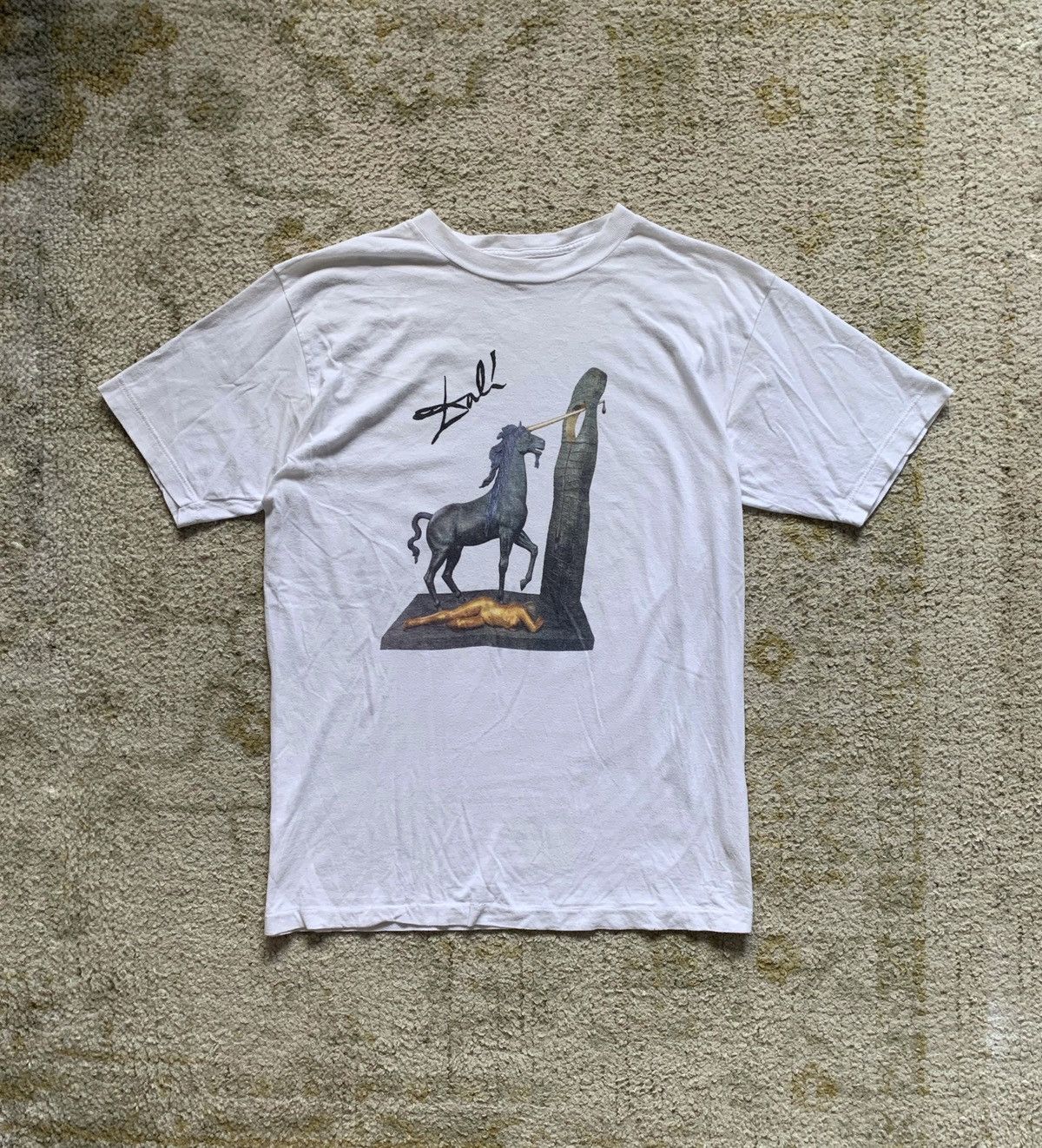 Vintage Vintage 90’s Dali Unicorn Art Tee Single Stitch Size US L / EU 52-54 / 3 - 2 Thumbnail