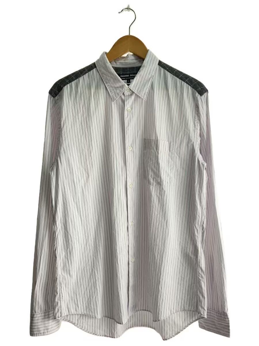 Comme des Garcons × Comme des Garcons Homme Deux Patch Striped Button Shirt Size US L / EU 52-54 / 3 - 1 Thumbnail
