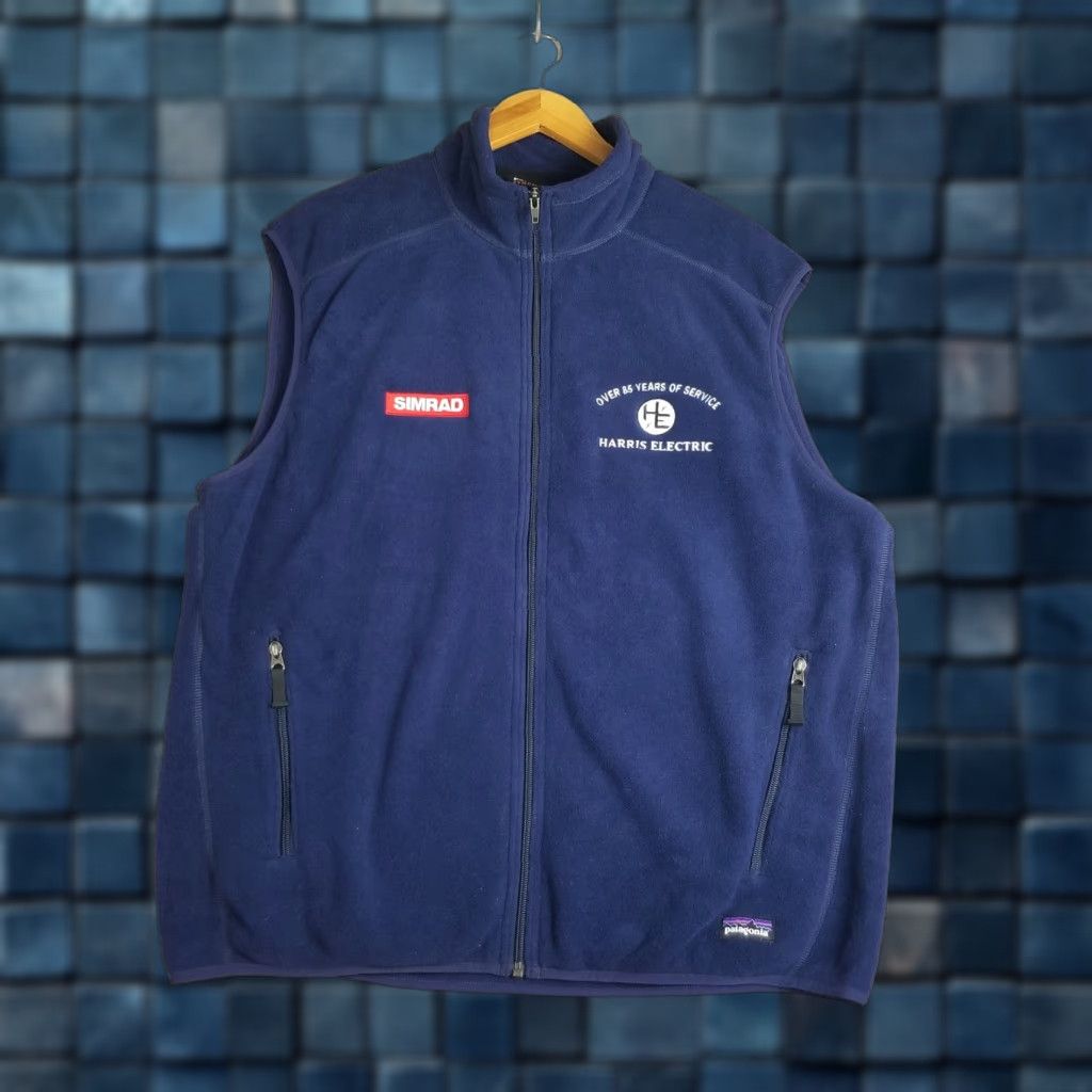 Patagonia Patagonia Synchilla Vest Jacket Men XL Blue Fish Velas Windbreaker Full Zip - Mens Size US XL / EU 56 / 4 - 1 Thumbnail