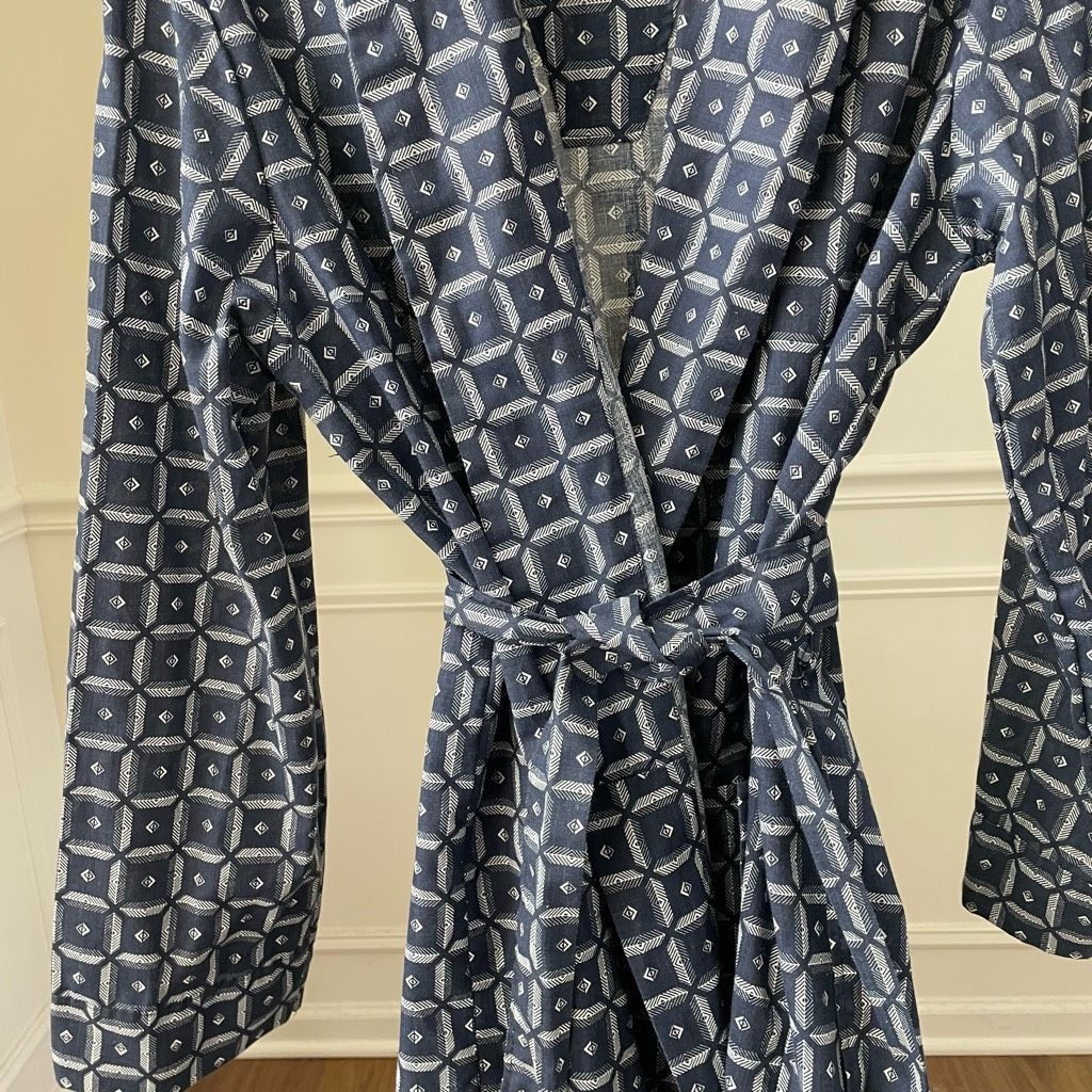 Vintage New Vintage Men’s Kmart Travel Robe Dark Blue L Size ONE SIZE - 4 Thumbnail