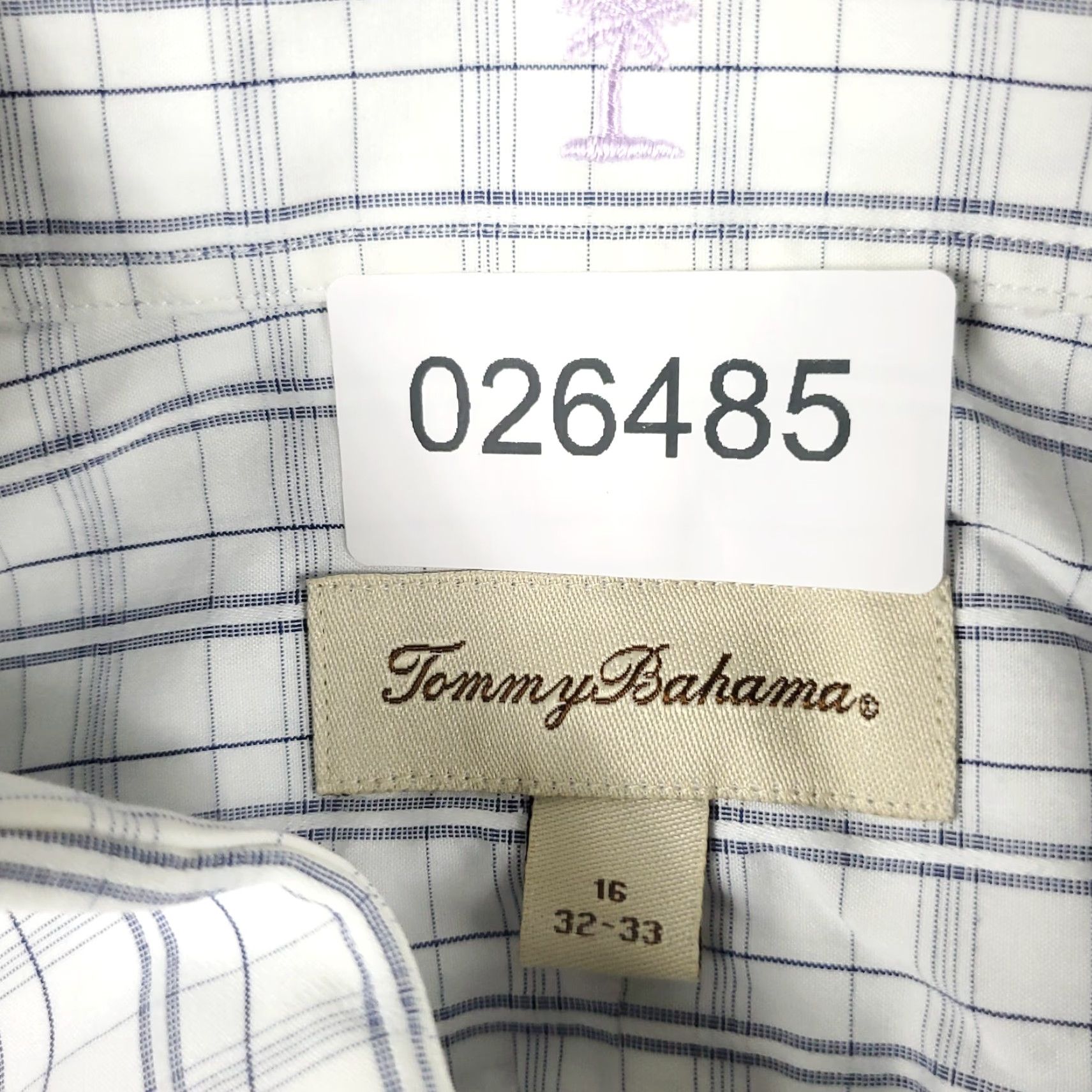 Tommy Bahama Tommy Bahama Dress Shirt Mens 16 White Plaid Long Sleeve Button Up 100% Cotton Regular Size 42R - 6 Thumbnail